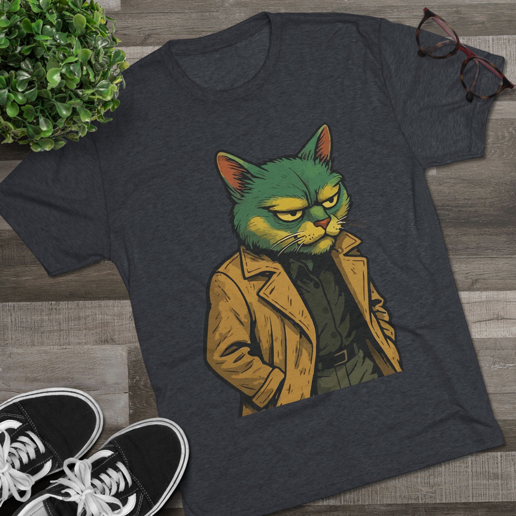 Grumpy Detective Cat Tee — Retro Noir Cat Graphic Shirt