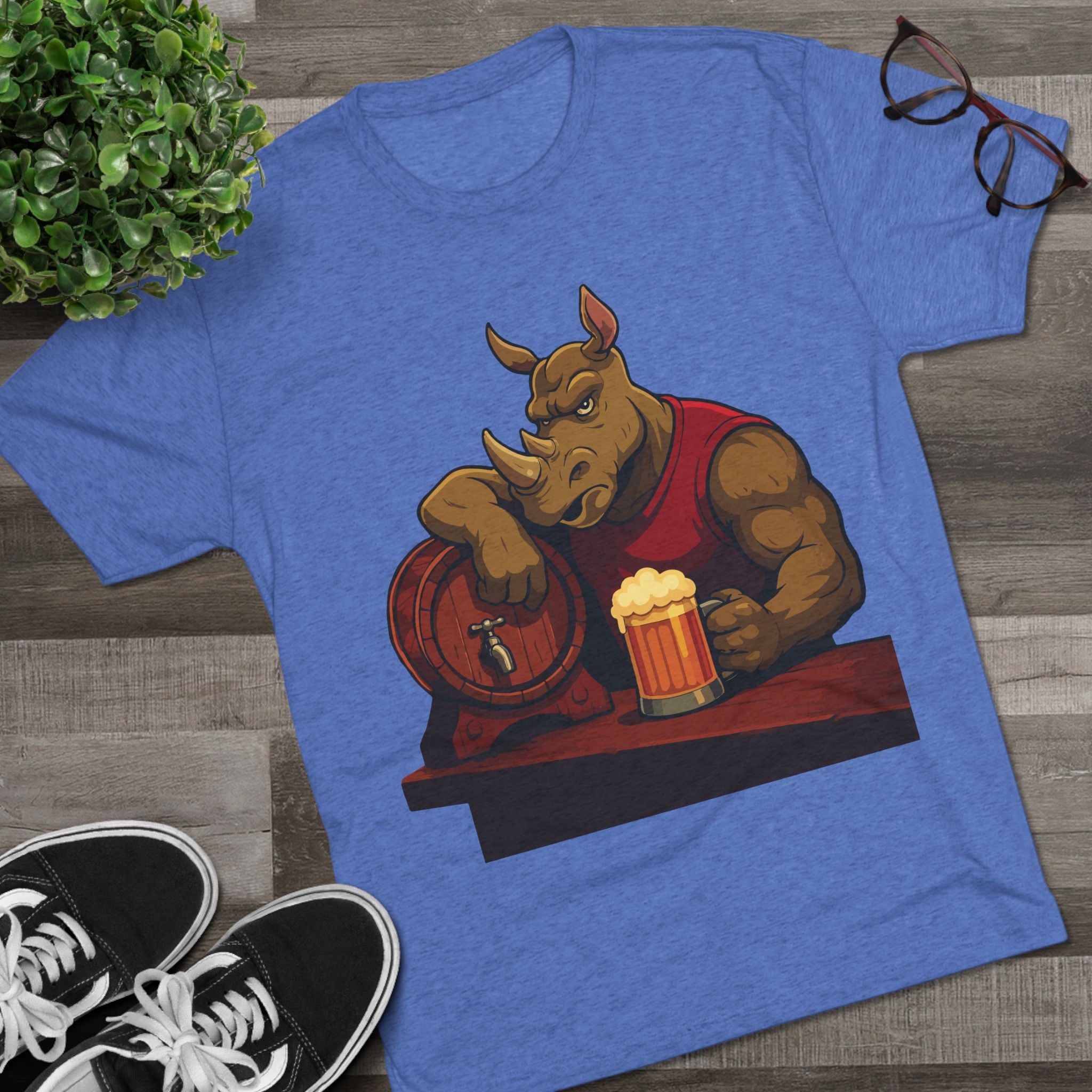 Rhino at the Bar T‑Shirt — Beer Lover Graphic Tee