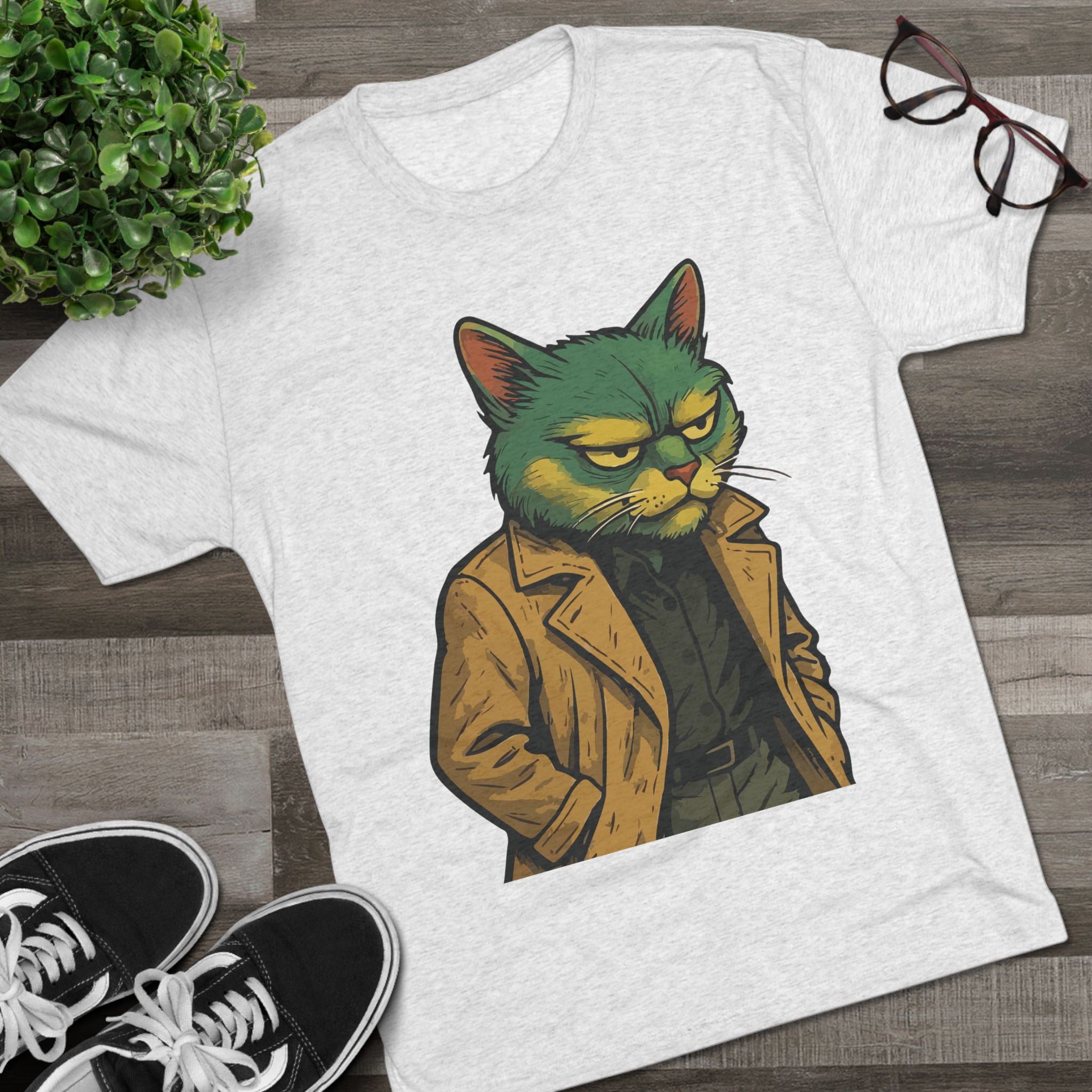 Grumpy Detective Cat Tee — Retro Noir Cat Graphic Shirt