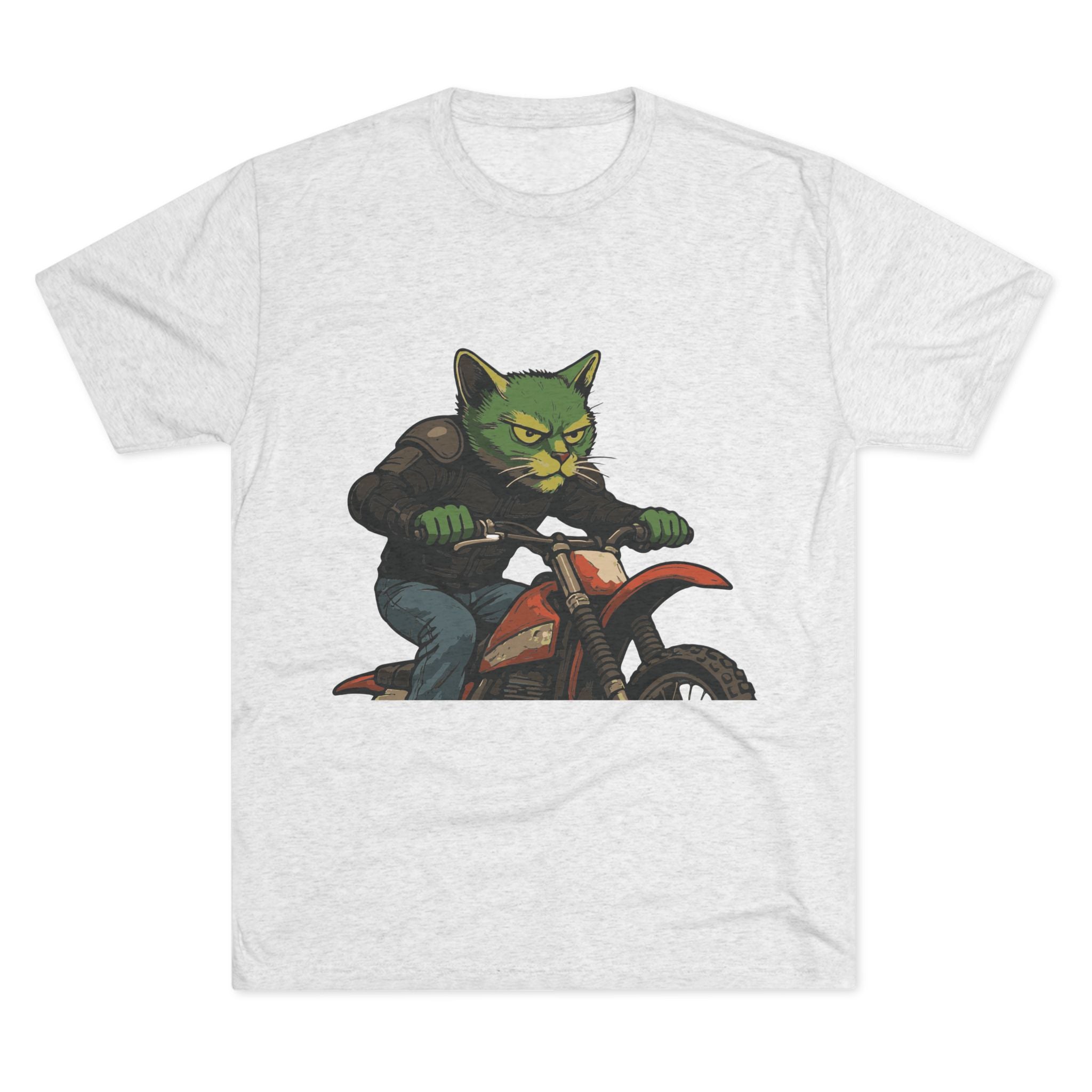 Cat Biker T‑Shirt — Retro Motorcycle Cat Graphic Tee