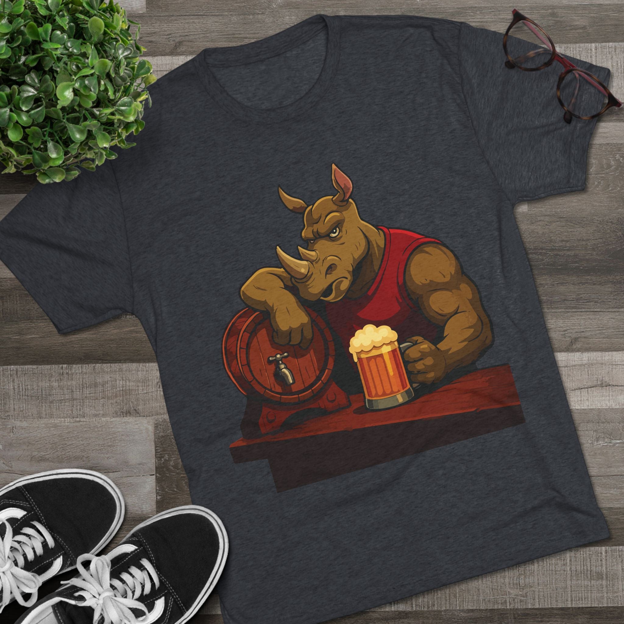 Rhino at the Bar T‑Shirt — Beer Lover Graphic Tee