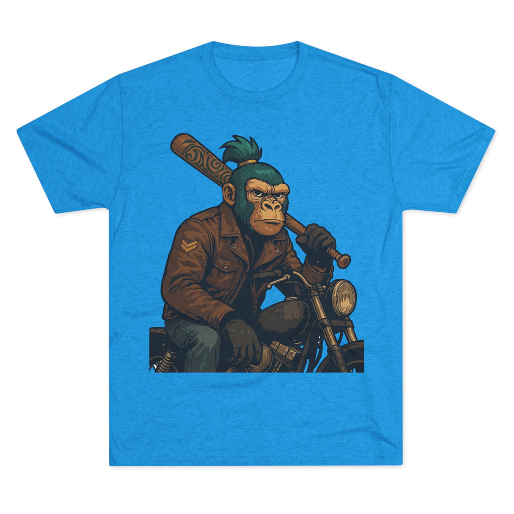 Biker Monkey Graphic Tee — Cool Motorcycle Ape Design