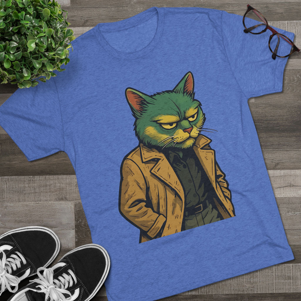 Grumpy Detective Cat Tee — Retro Noir Cat Graphic Shirt