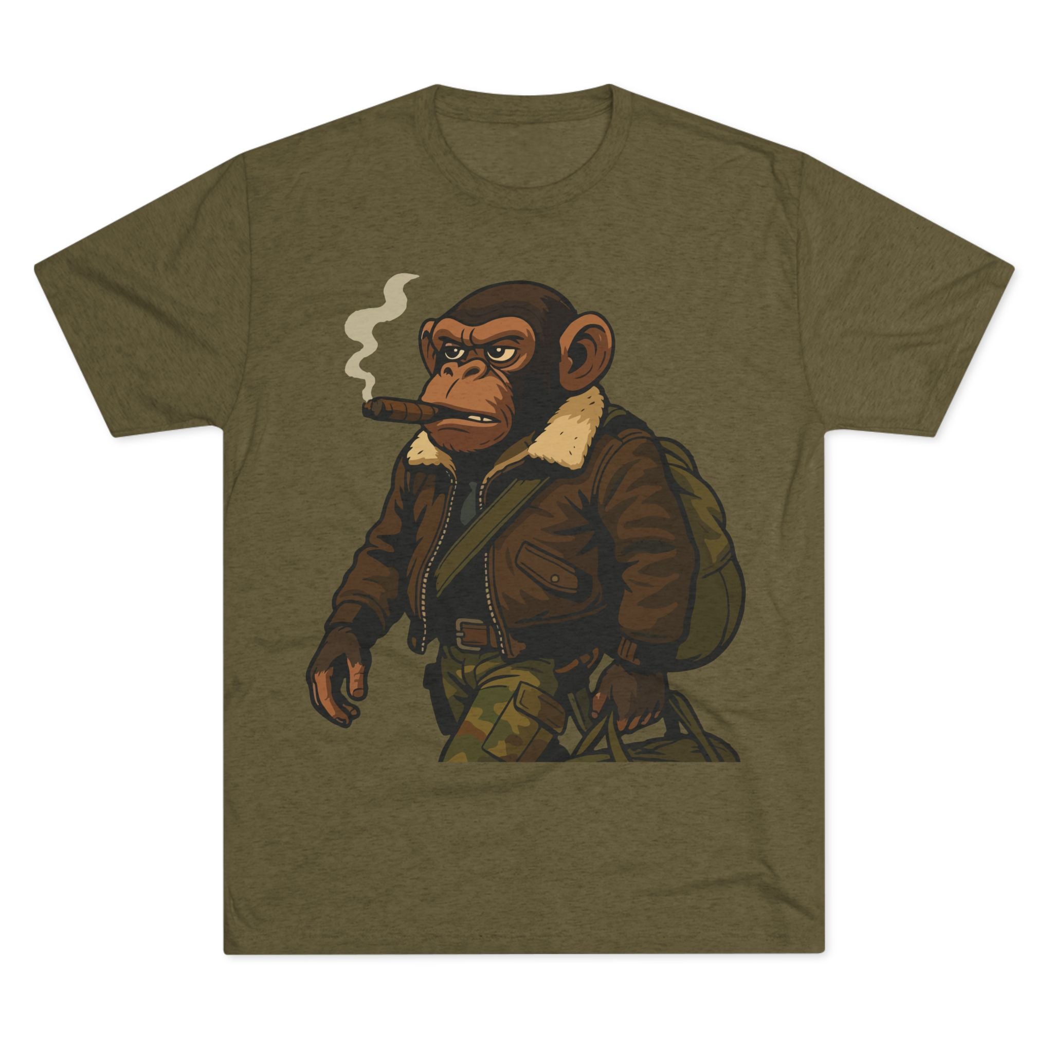 Aviator Ape Graphic Tee — Vintage Pilot Monkey with Cigar T-Shirt