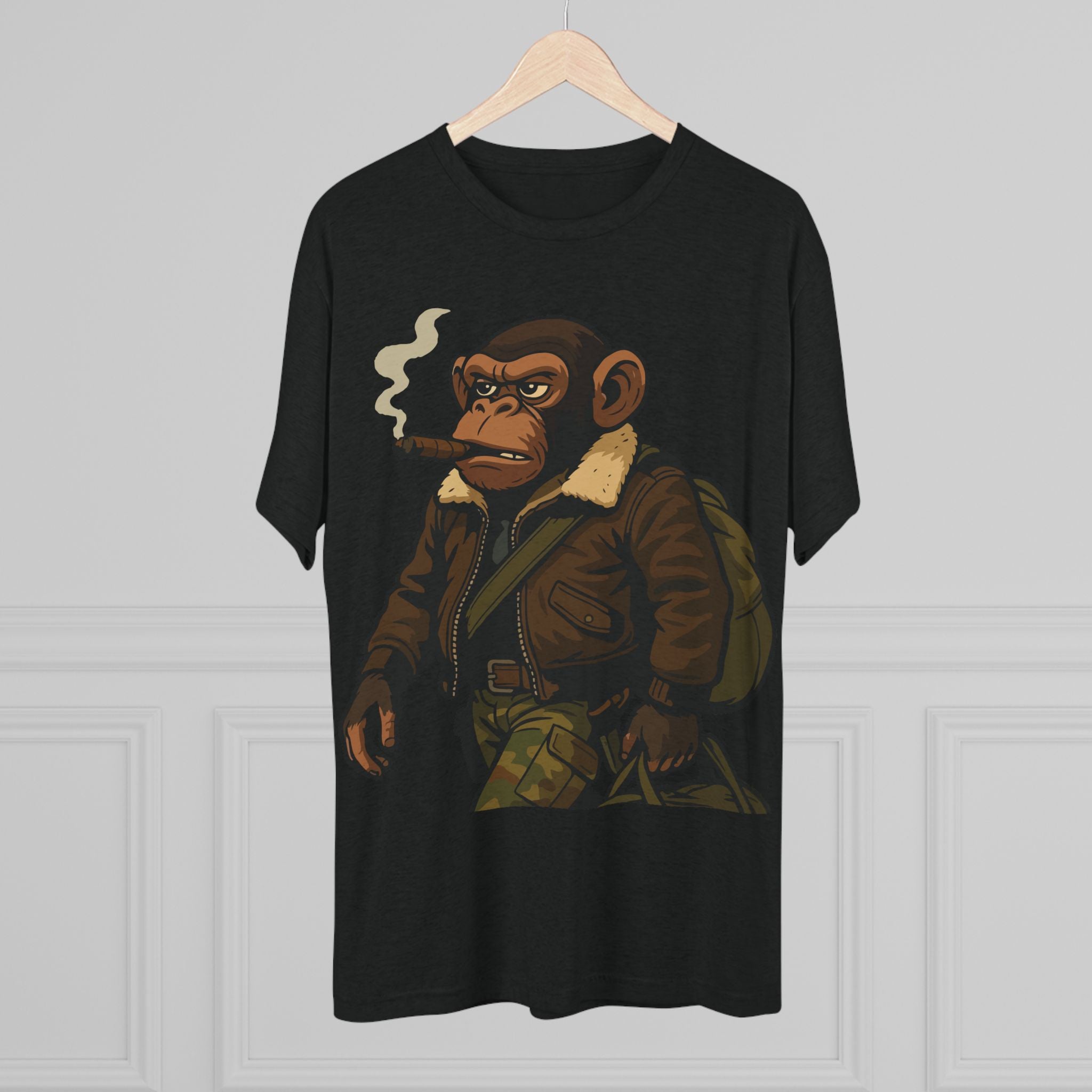 Aviator Ape Graphic Tee — Vintage Pilot Monkey with Cigar T-Shirt
