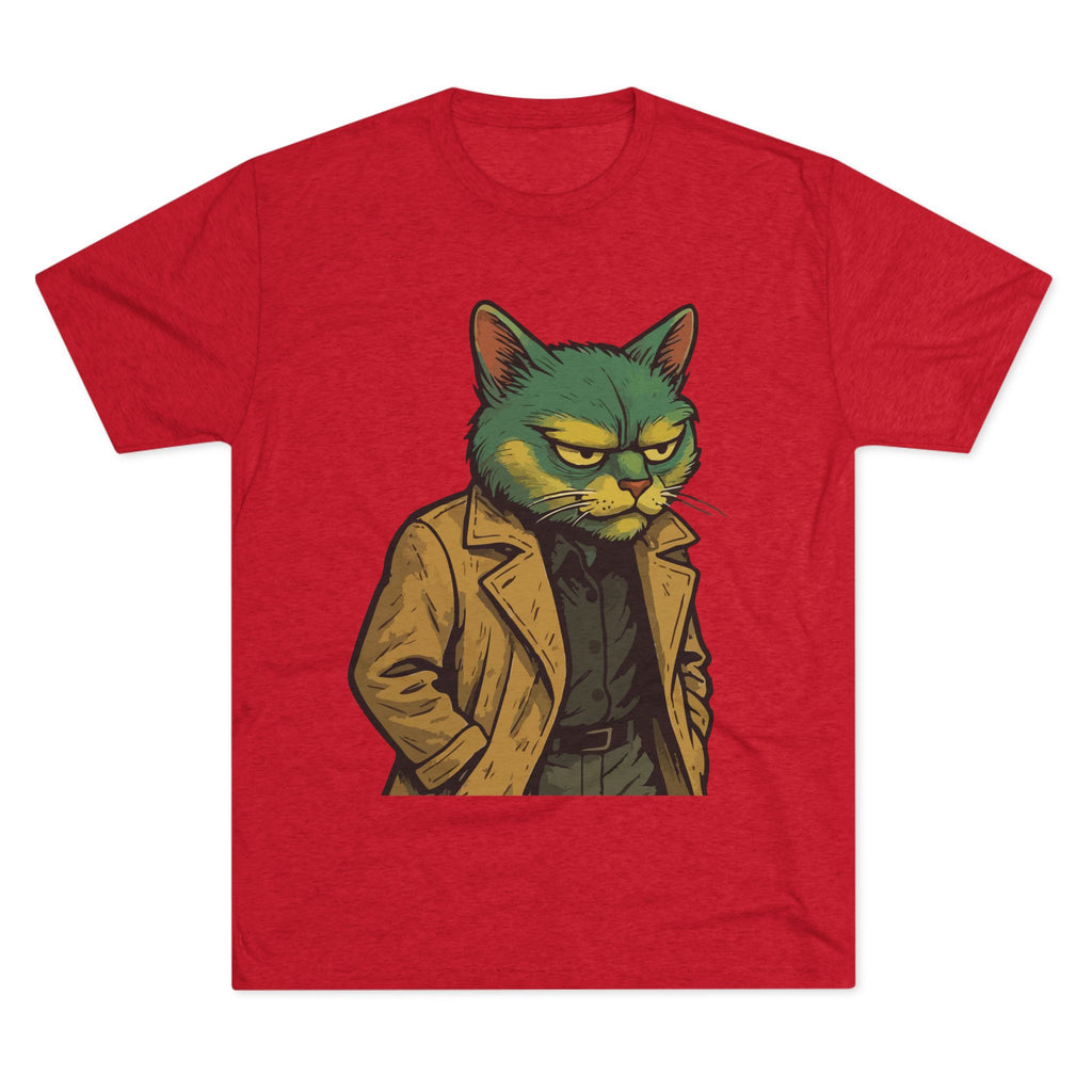 Grumpy Detective Cat Tee — Retro Noir Cat Graphic Shirt