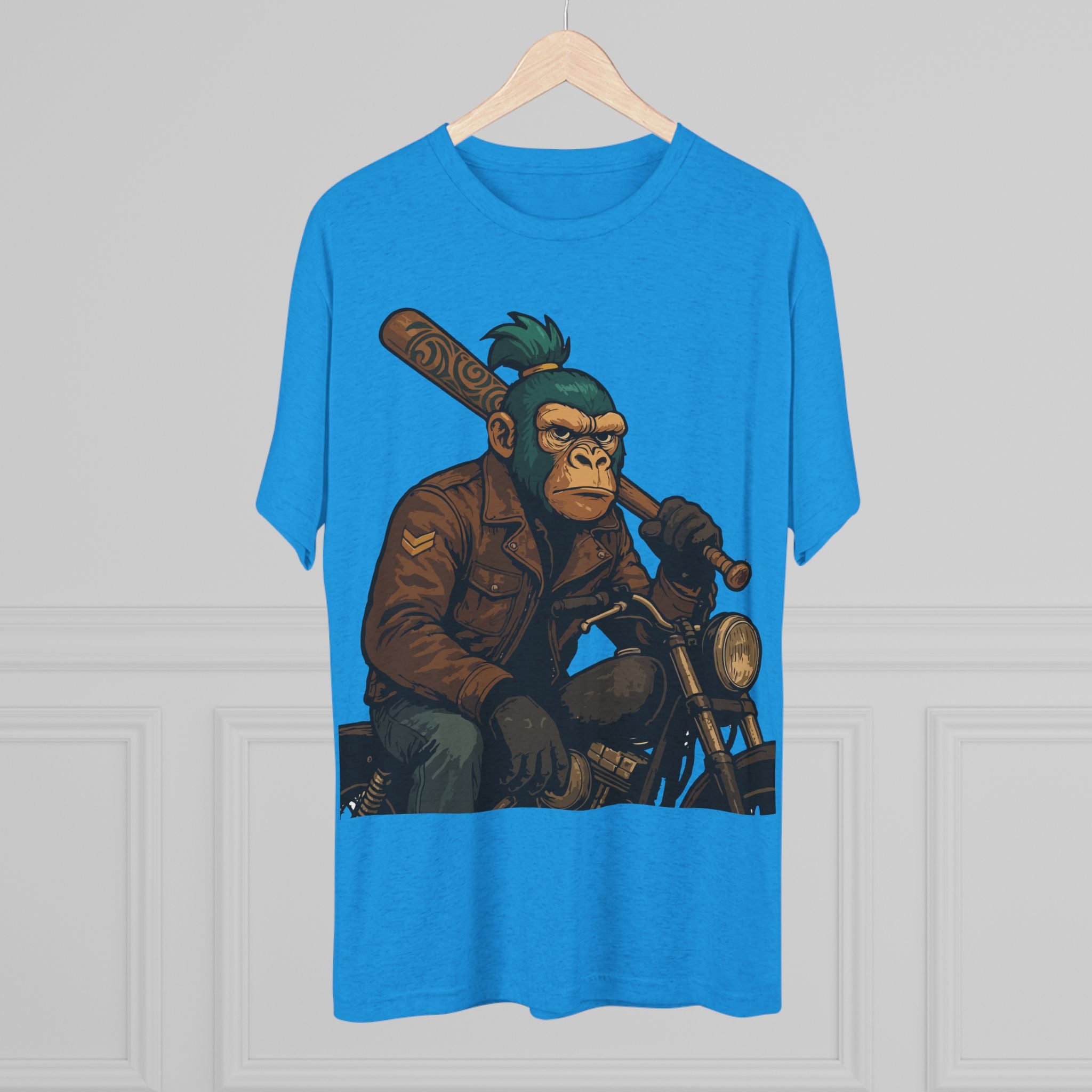 Biker Monkey Graphic Tee — Cool Motorcycle Ape Design