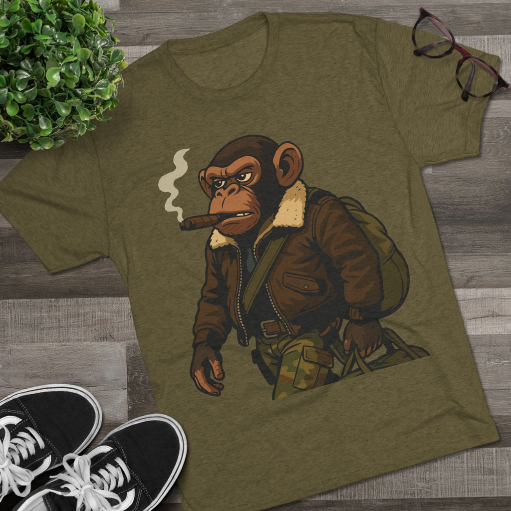 Aviator Ape Graphic Tee — Vintage Pilot Monkey with Cigar T-Shirt