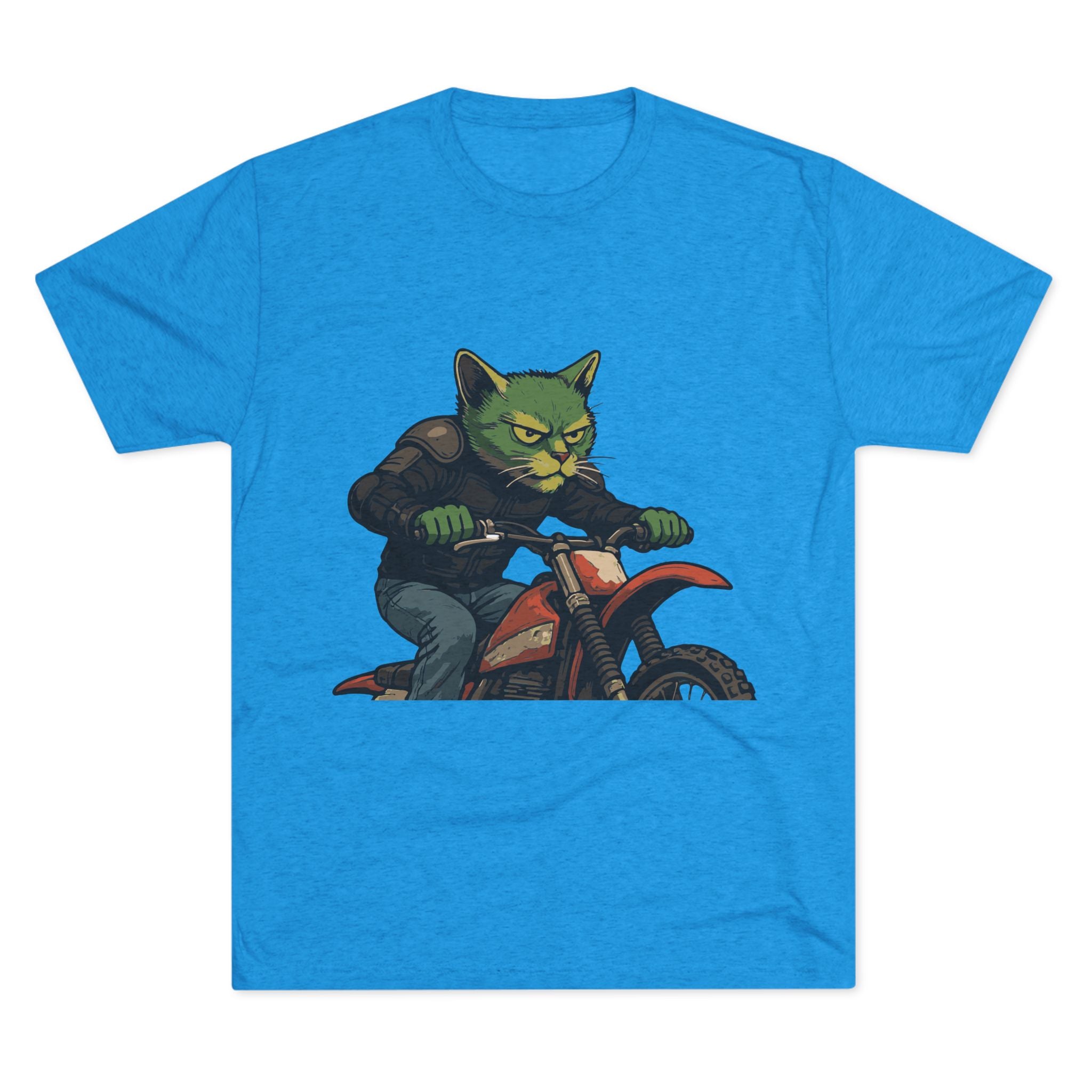 Cat Biker T‑Shirt — Retro Motorcycle Cat Graphic Tee