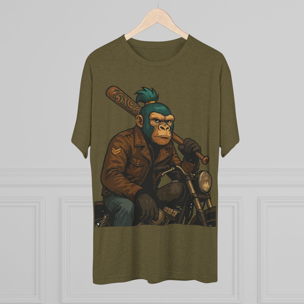 Biker Monkey Graphic Tee — Cool Motorcycle Ape Design