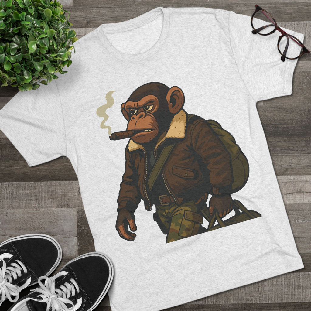 Aviator Ape Graphic Tee — Vintage Pilot Monkey with Cigar T-Shirt