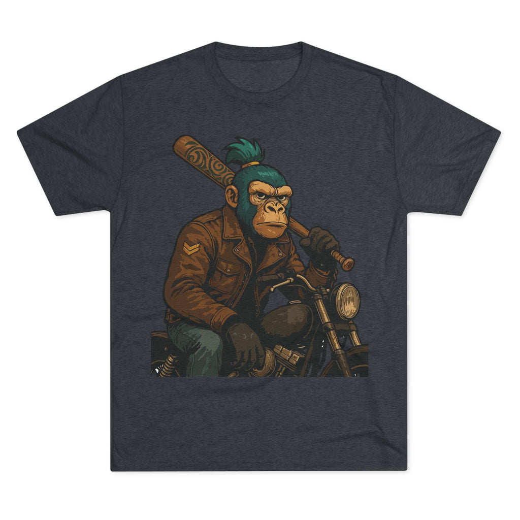 Biker Monkey Graphic Tee — Cool Motorcycle Ape Design