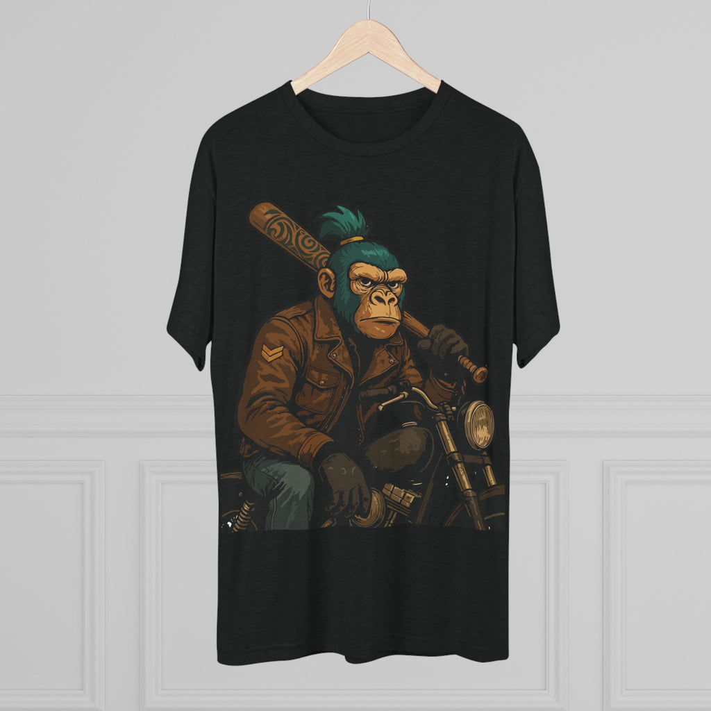 Biker Monkey Graphic Tee — Cool Motorcycle Ape Design