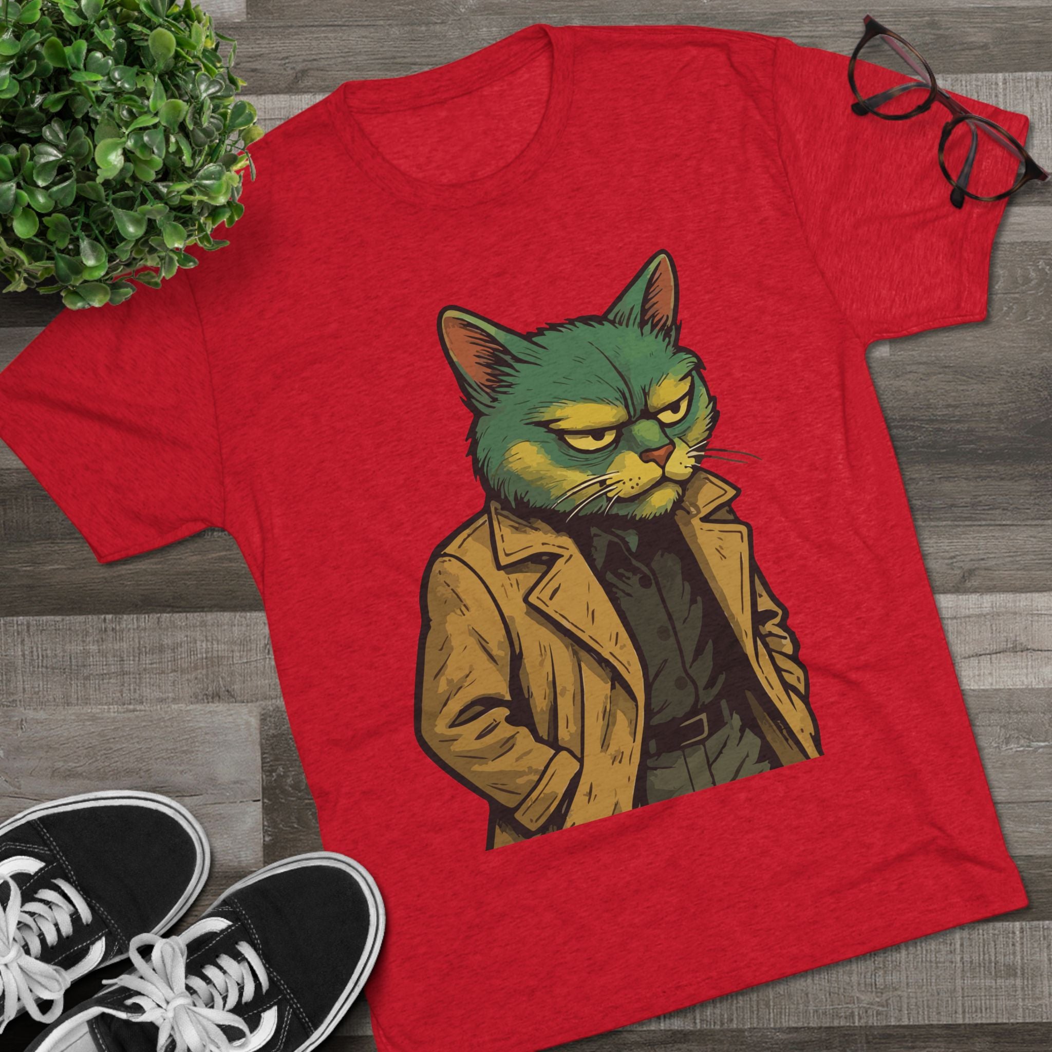 Grumpy Detective Cat Tee — Retro Noir Cat Graphic Shirt
