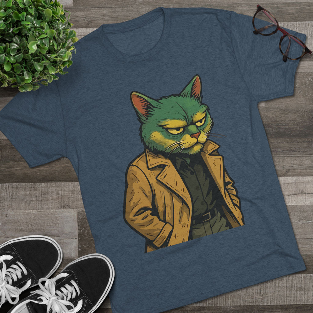 Grumpy Detective Cat Tee — Retro Noir Cat Graphic Shirt