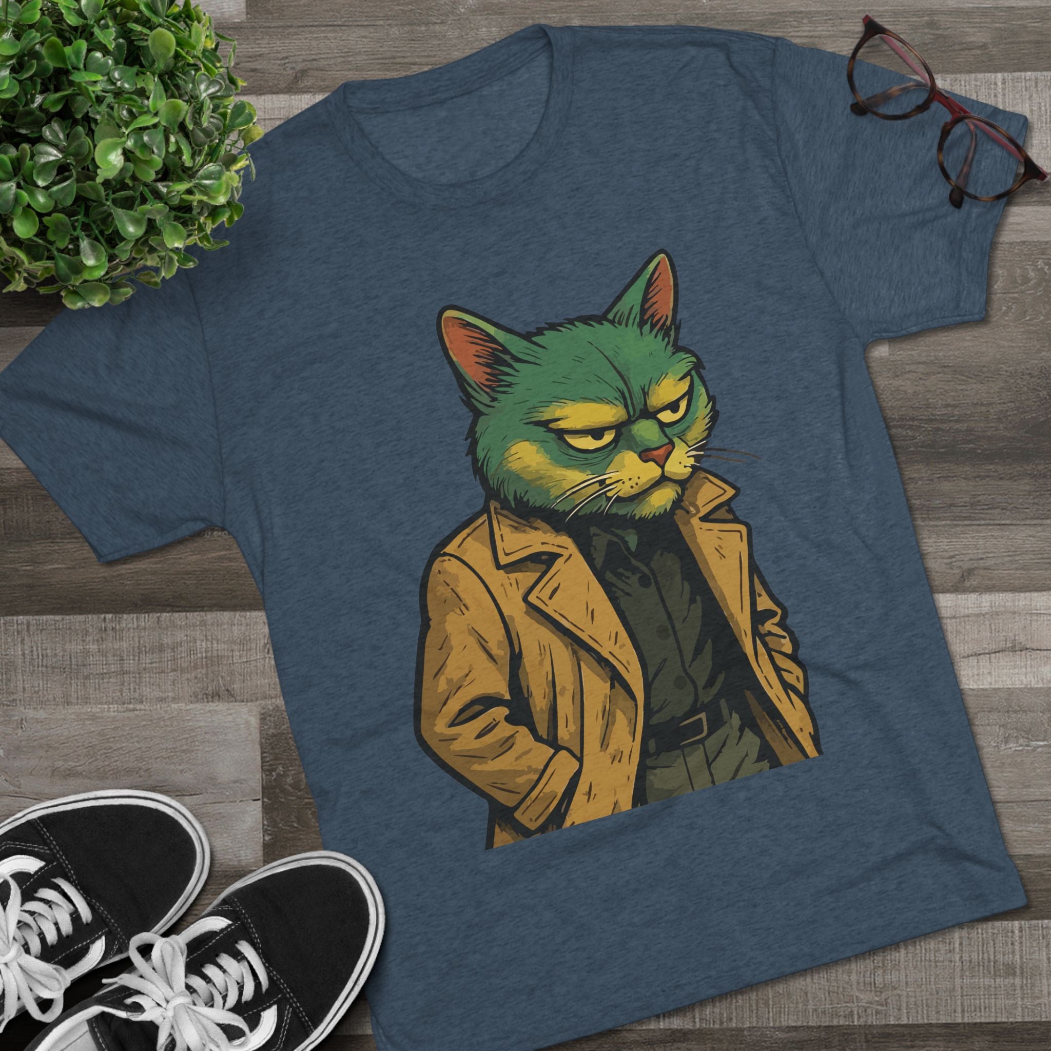 Grumpy Detective Cat Tee — Retro Noir Cat Graphic Shirt