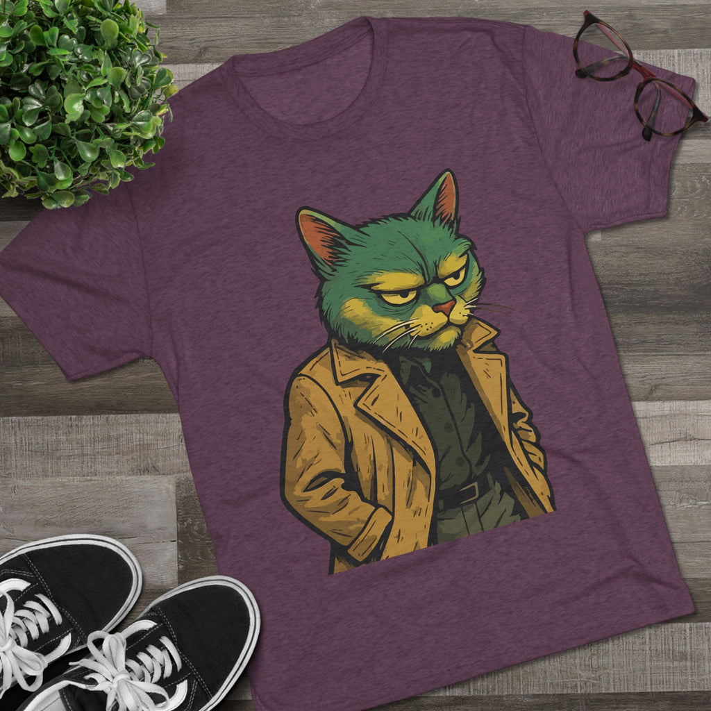 Grumpy Detective Cat Tee — Retro Noir Cat Graphic Shirt