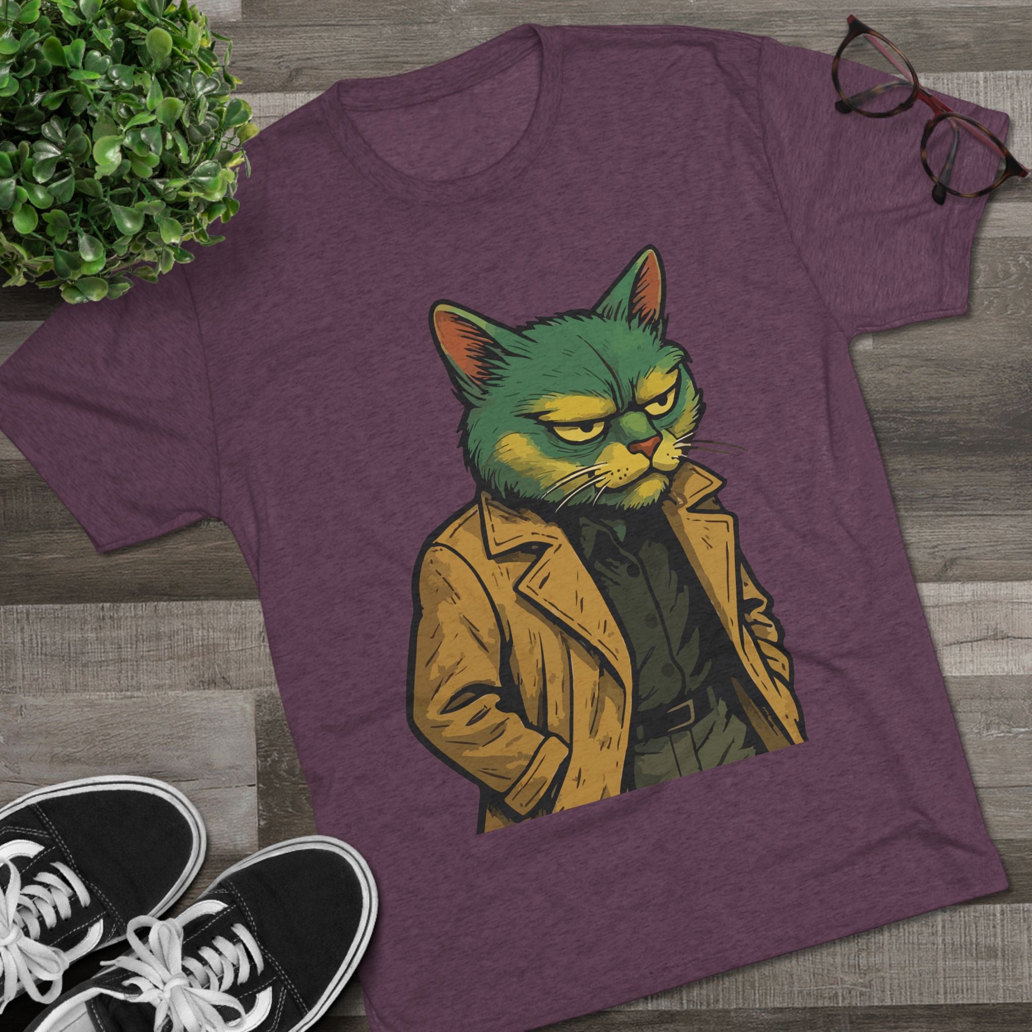 Grumpy Detective Cat Tee — Retro Noir Cat Graphic Shirt