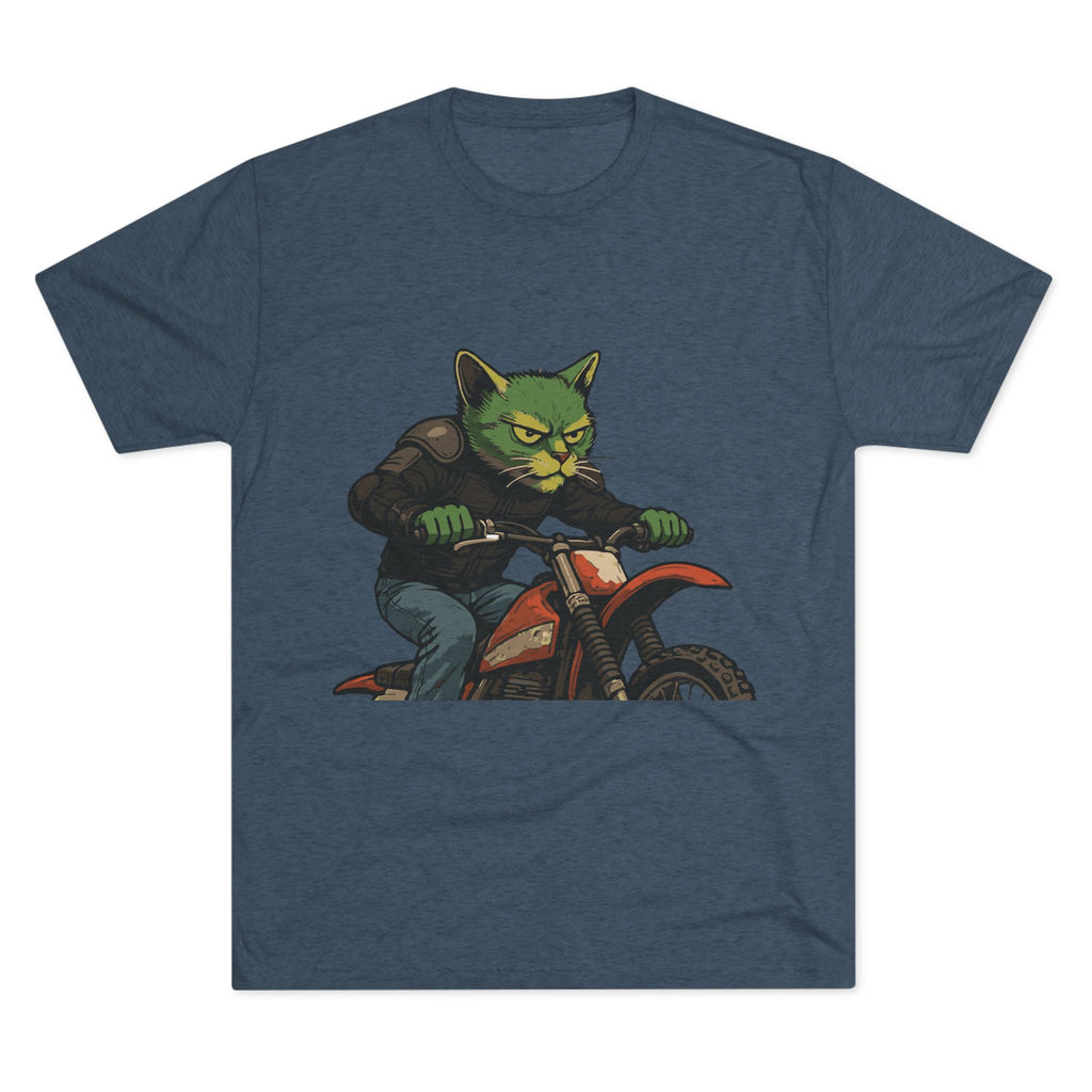 Cat Biker T‑Shirt — Retro Motorcycle Cat Graphic Tee