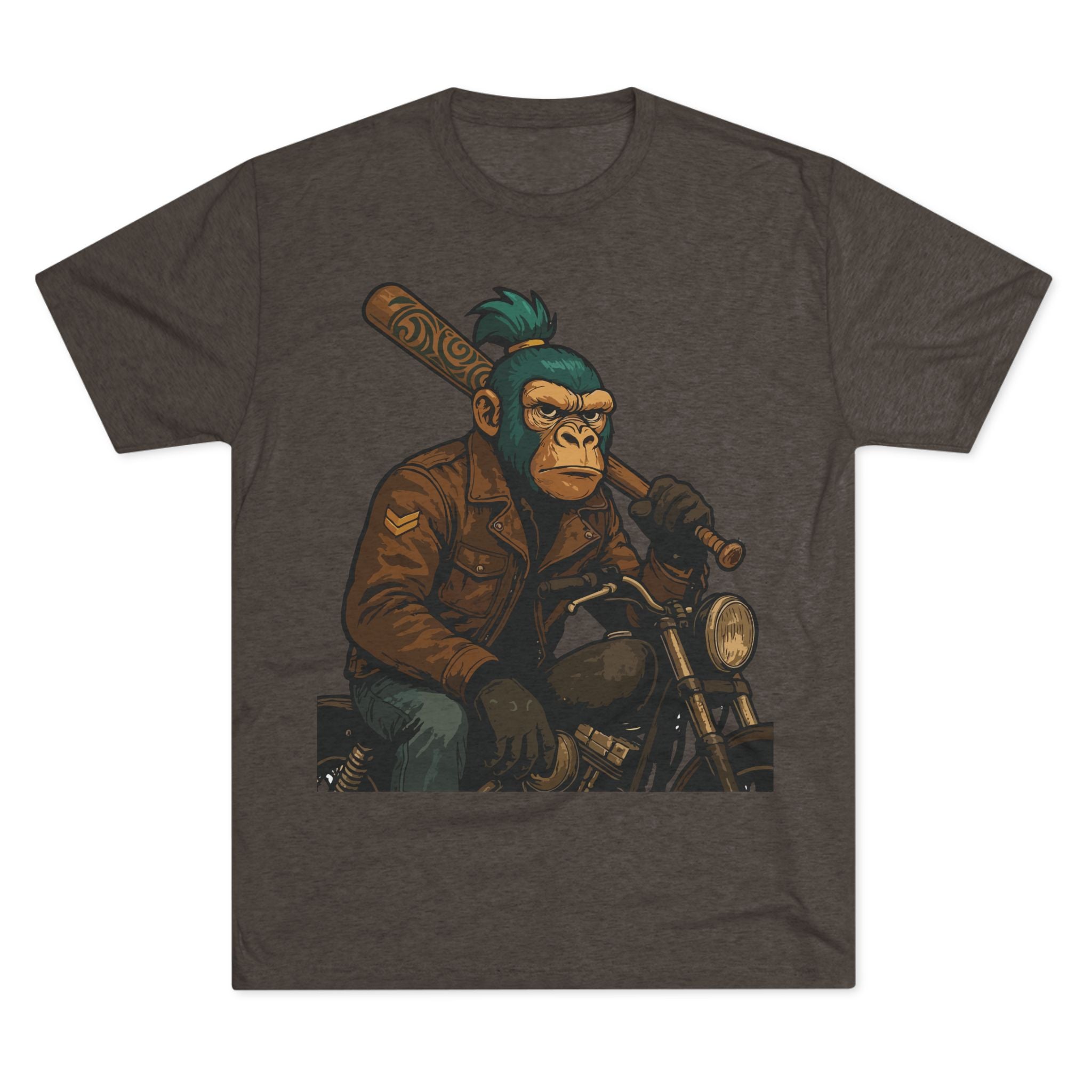 Biker Monkey Graphic Tee — Cool Motorcycle Ape Design
