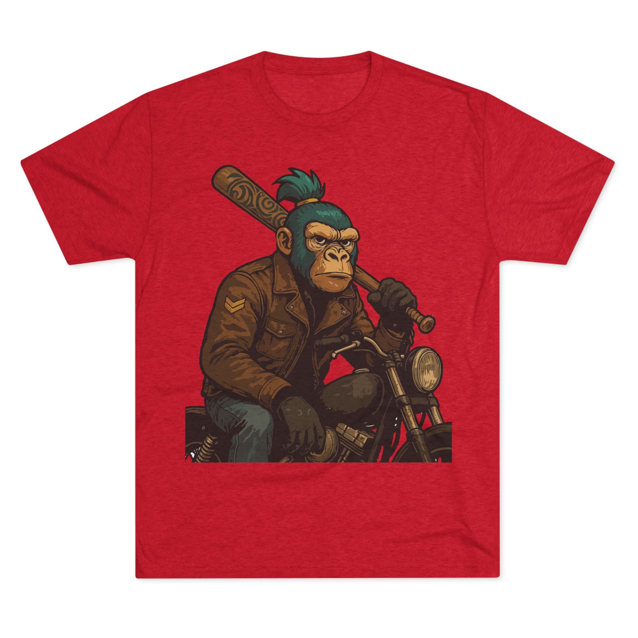 Biker Monkey Graphic Tee — Cool Motorcycle Ape Design