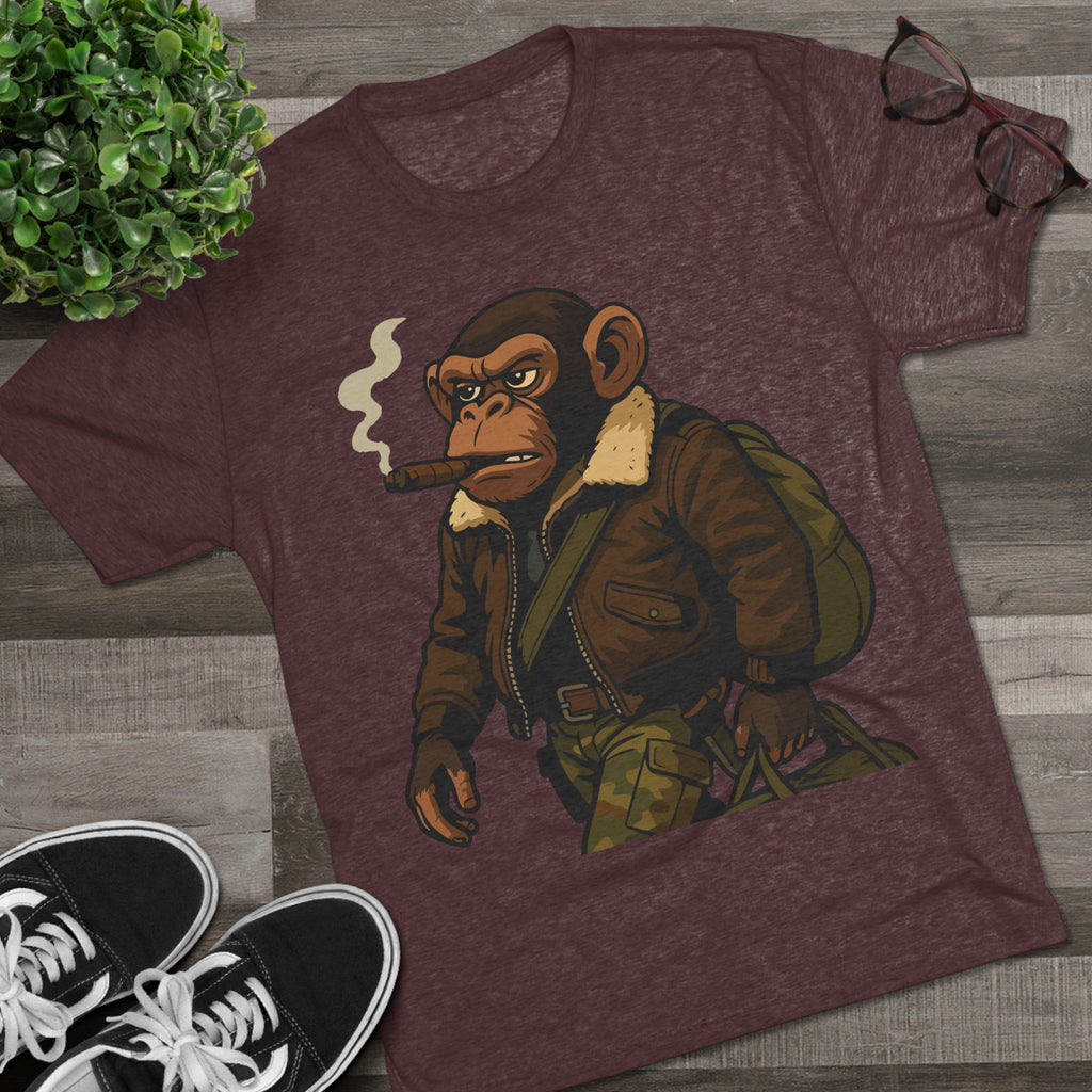 Aviator Ape Graphic Tee — Vintage Pilot Monkey with Cigar T-Shirt