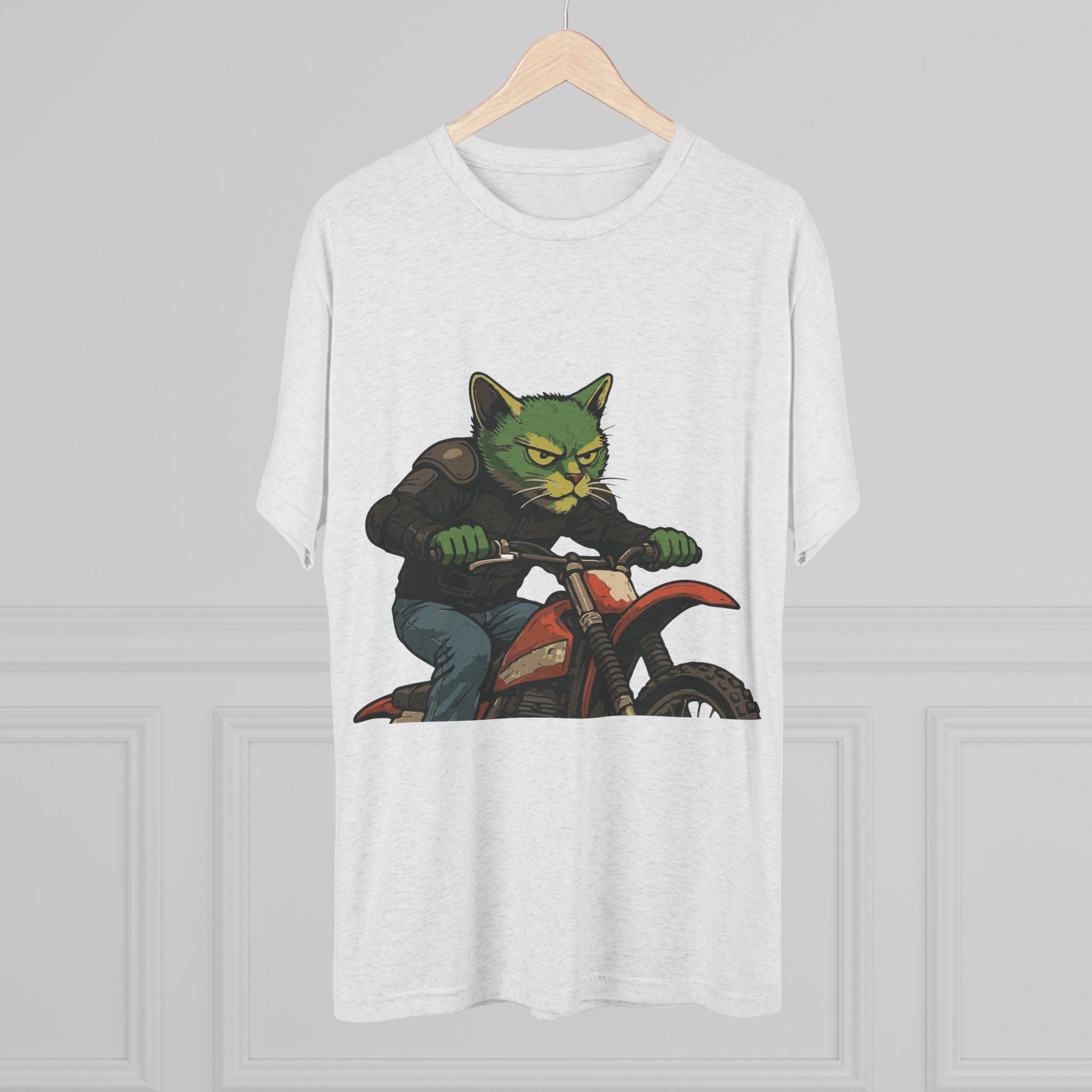 Cat Biker T‑Shirt — Retro Motorcycle Cat Graphic Tee