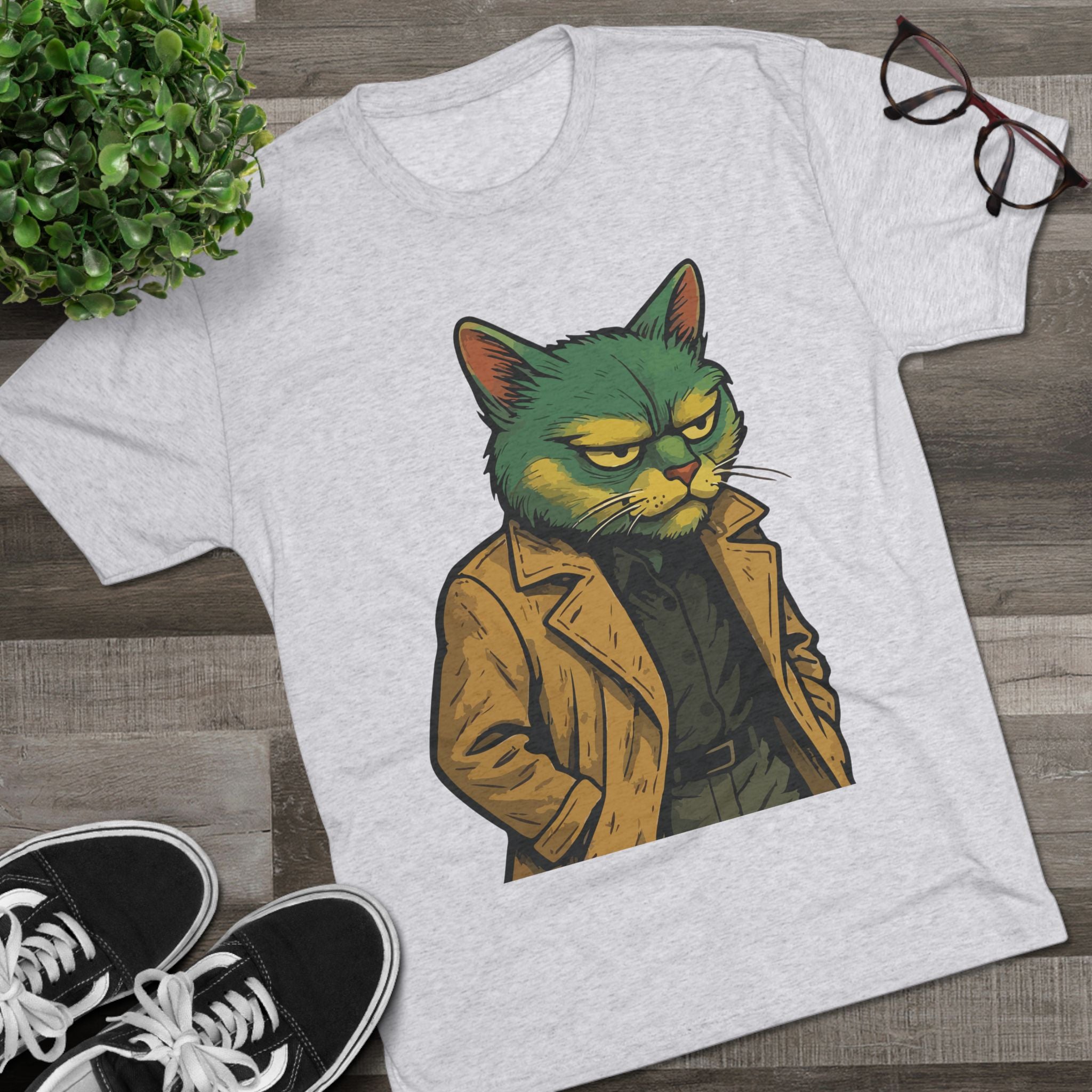 Grumpy Detective Cat Tee — Retro Noir Cat Graphic Shirt