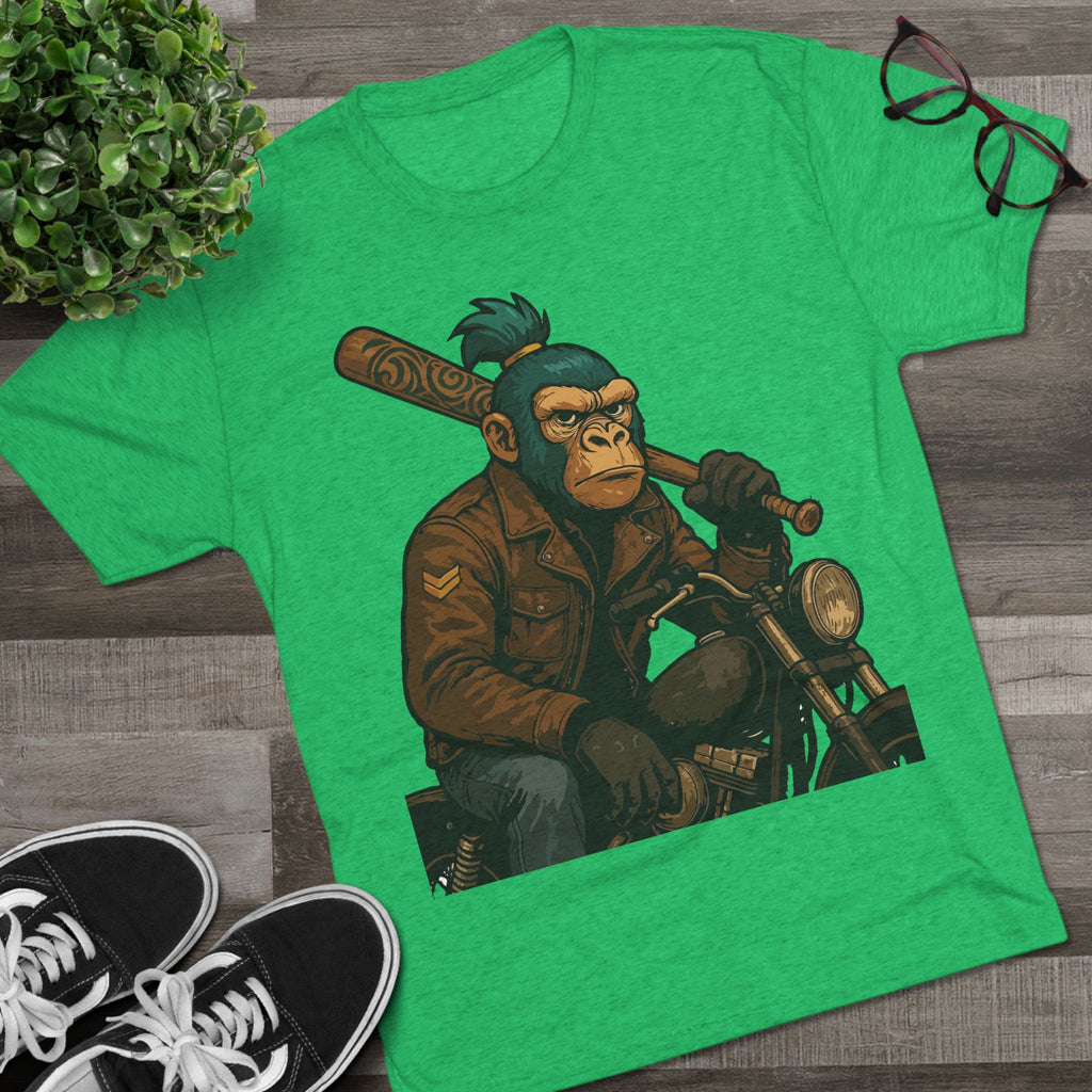 Biker Monkey Graphic Tee — Cool Motorcycle Ape Design