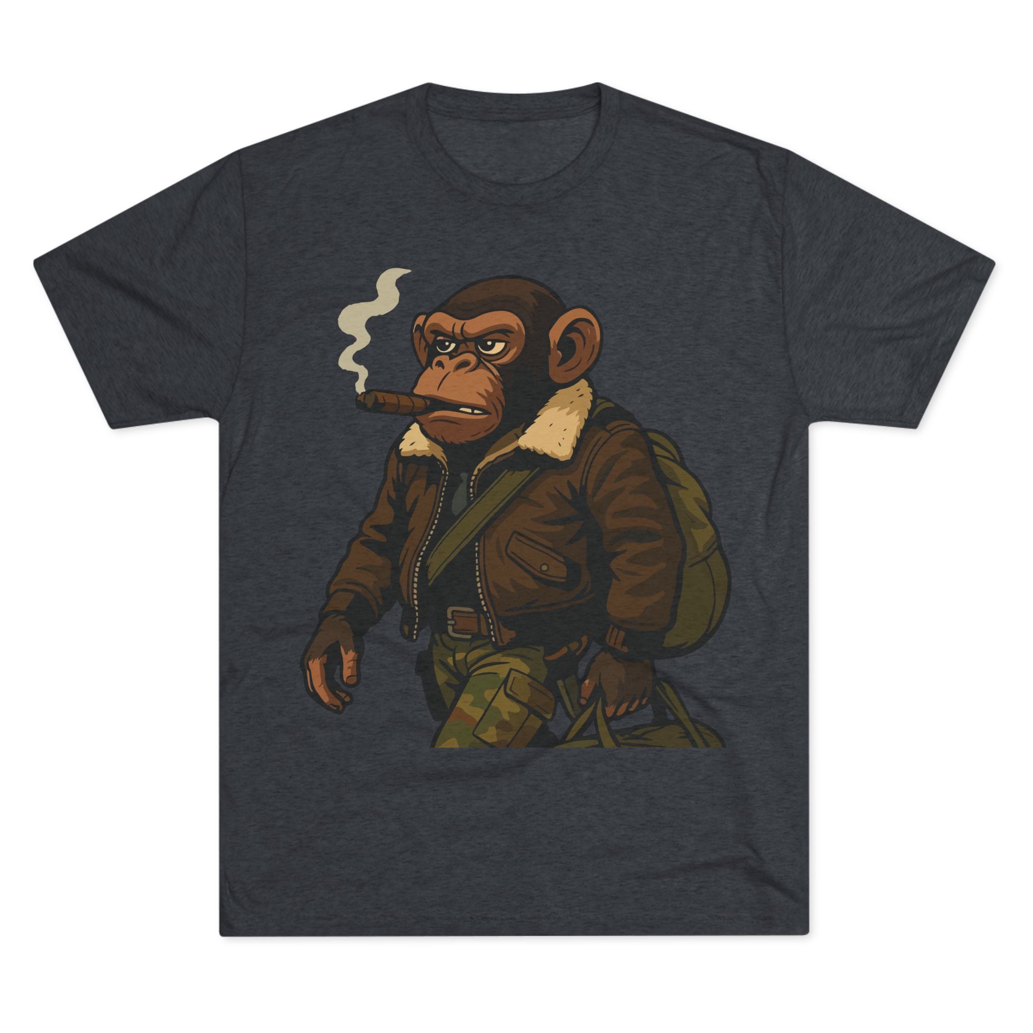 Aviator Ape Graphic Tee — Vintage Pilot Monkey with Cigar T-Shirt