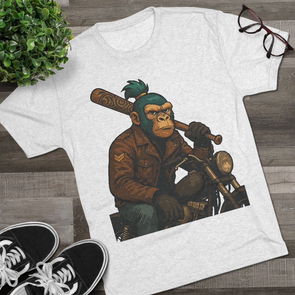 Biker Monkey Graphic Tee — Cool Motorcycle Ape Design