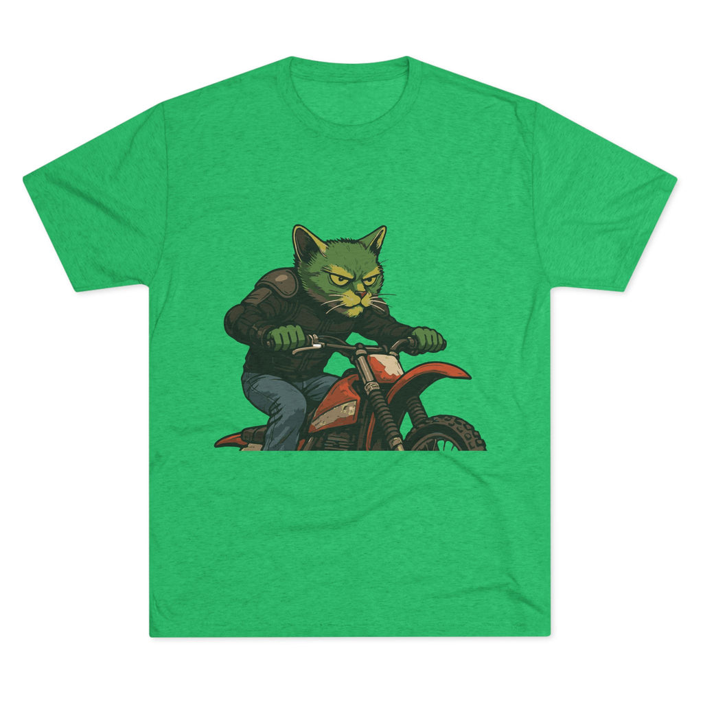 Cat Biker T‑Shirt — Retro Motorcycle Cat Graphic Tee