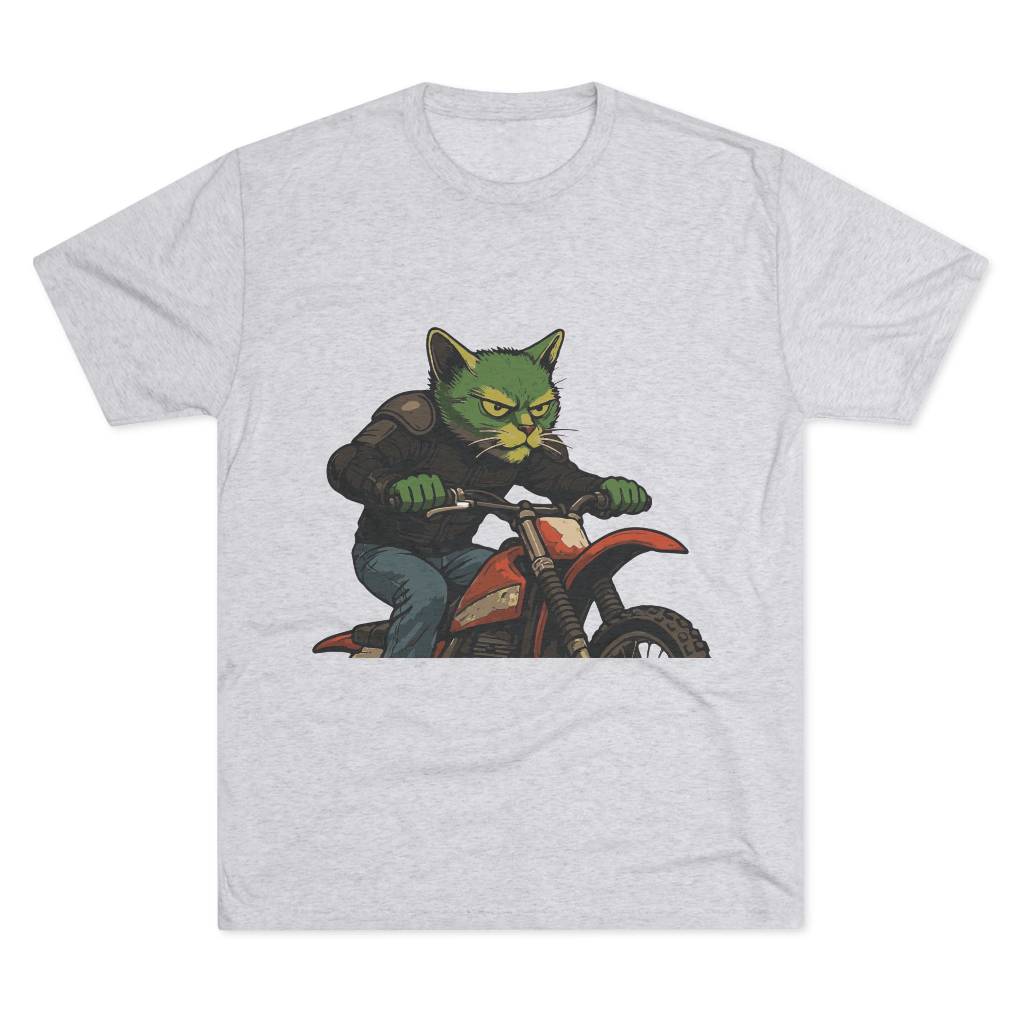 Cat Biker T‑Shirt — Retro Motorcycle Cat Graphic Tee