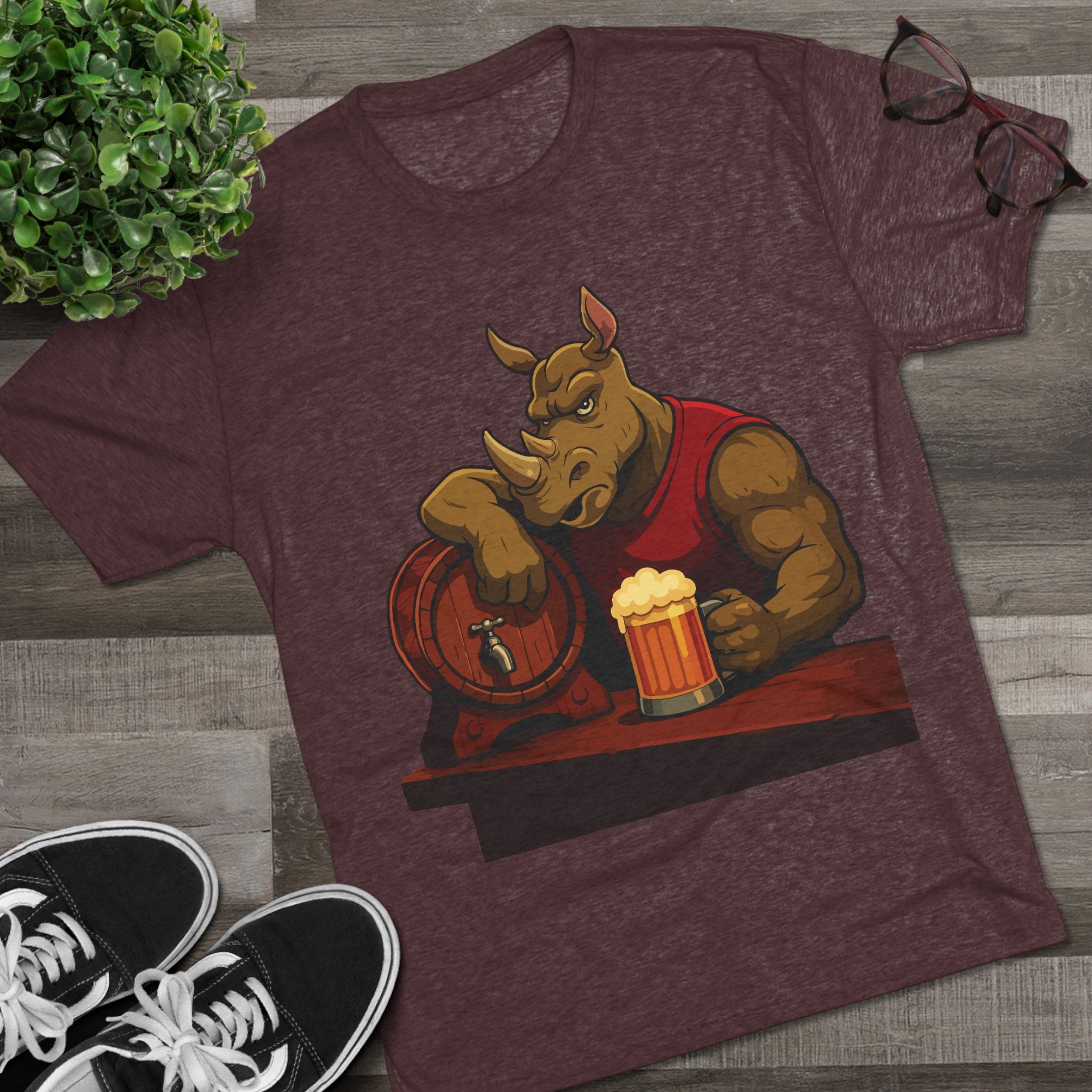 Rhino at the Bar T‑Shirt — Beer Lover Graphic Tee