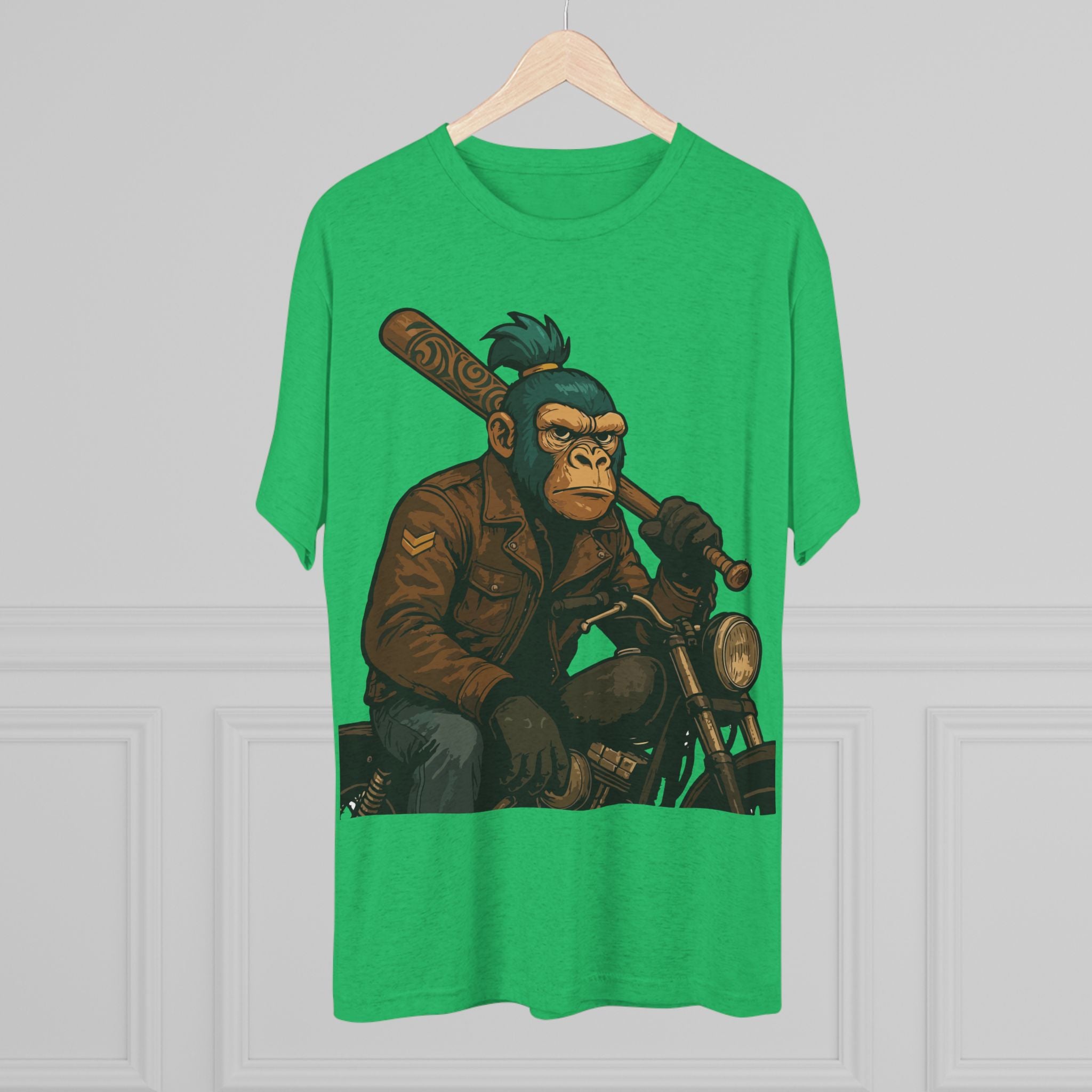 Biker Monkey Graphic Tee — Cool Motorcycle Ape Design
