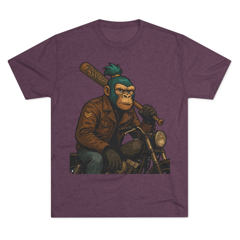 Biker Monkey Graphic Tee — Cool Motorcycle Ape Design