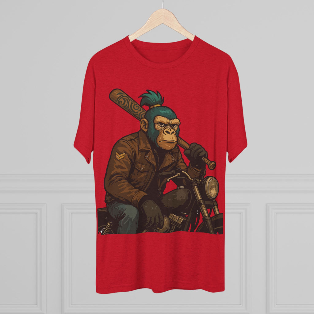 Biker Monkey Graphic Tee — Cool Motorcycle Ape Design