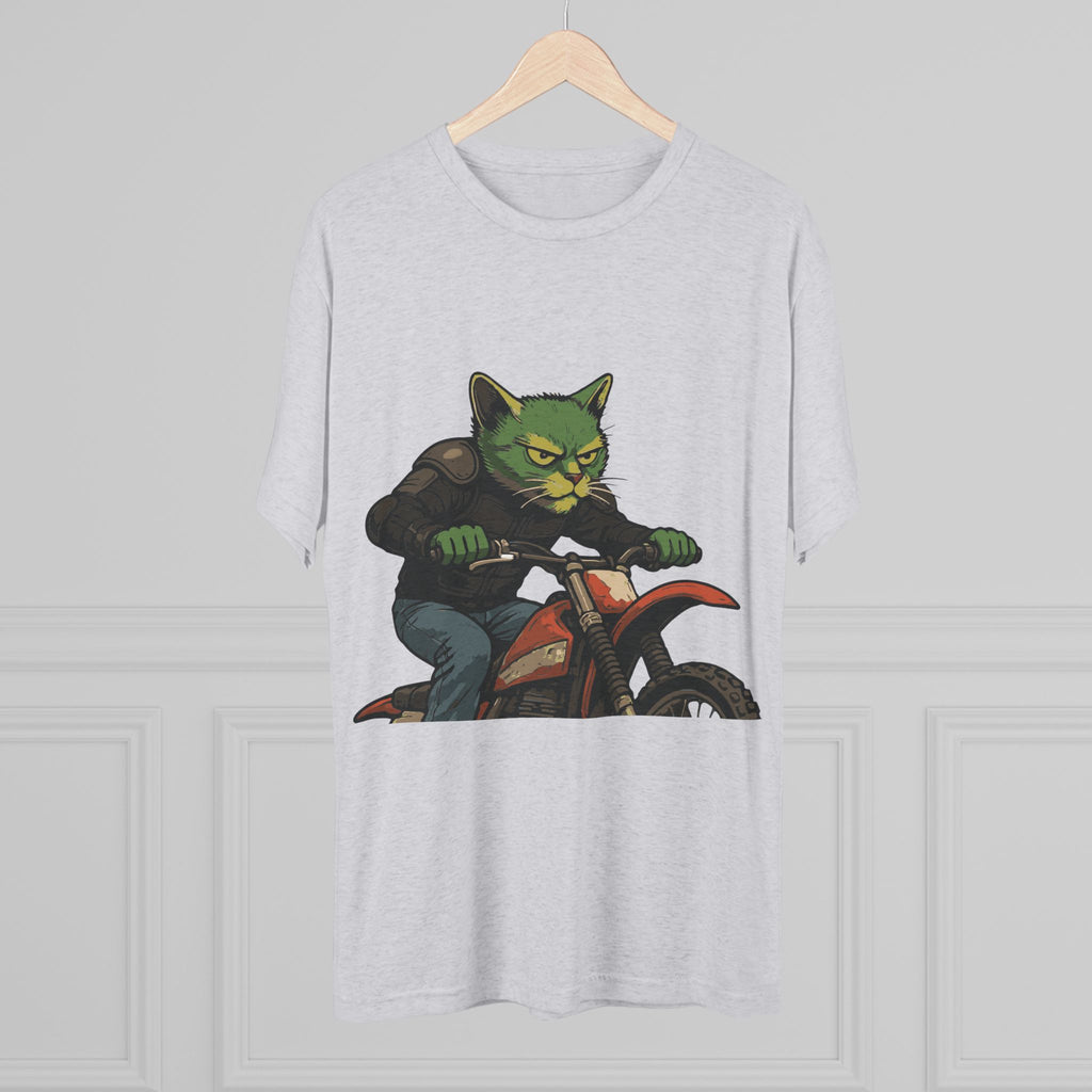 Cat Biker T‑Shirt — Retro Motorcycle Cat Graphic Tee
