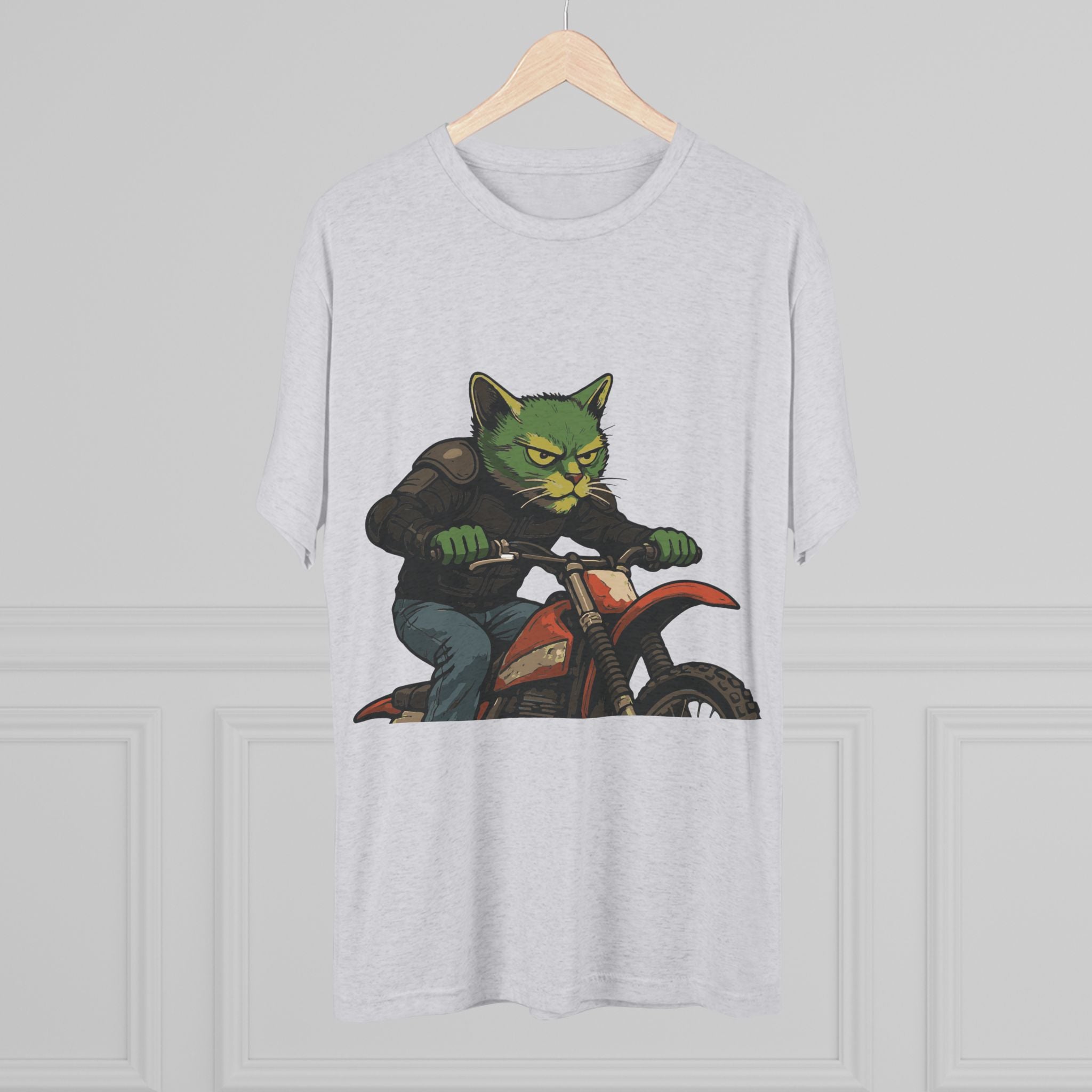 Cat Biker T‑Shirt — Retro Motorcycle Cat Graphic Tee