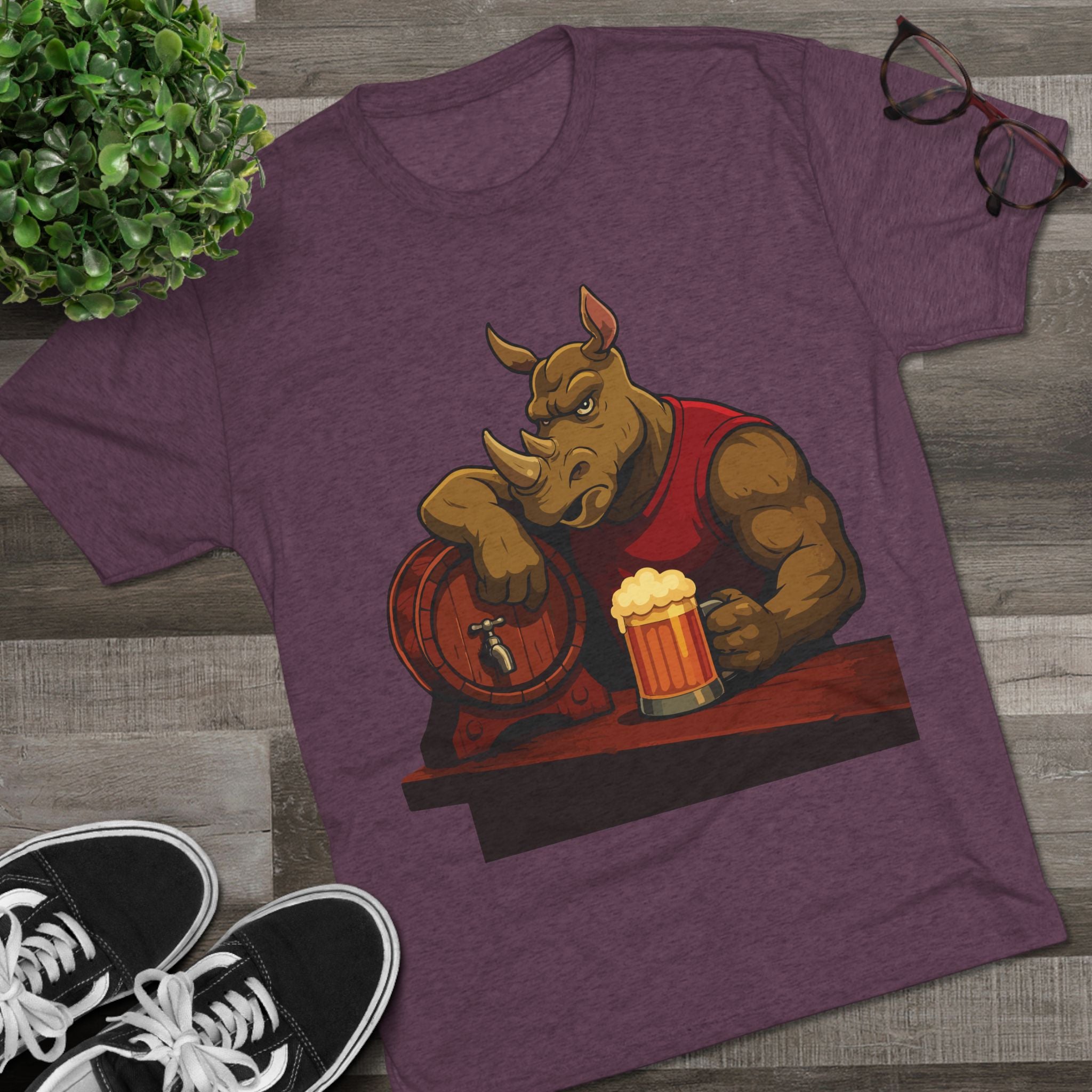 Rhino at the Bar T‑Shirt — Beer Lover Graphic Tee
