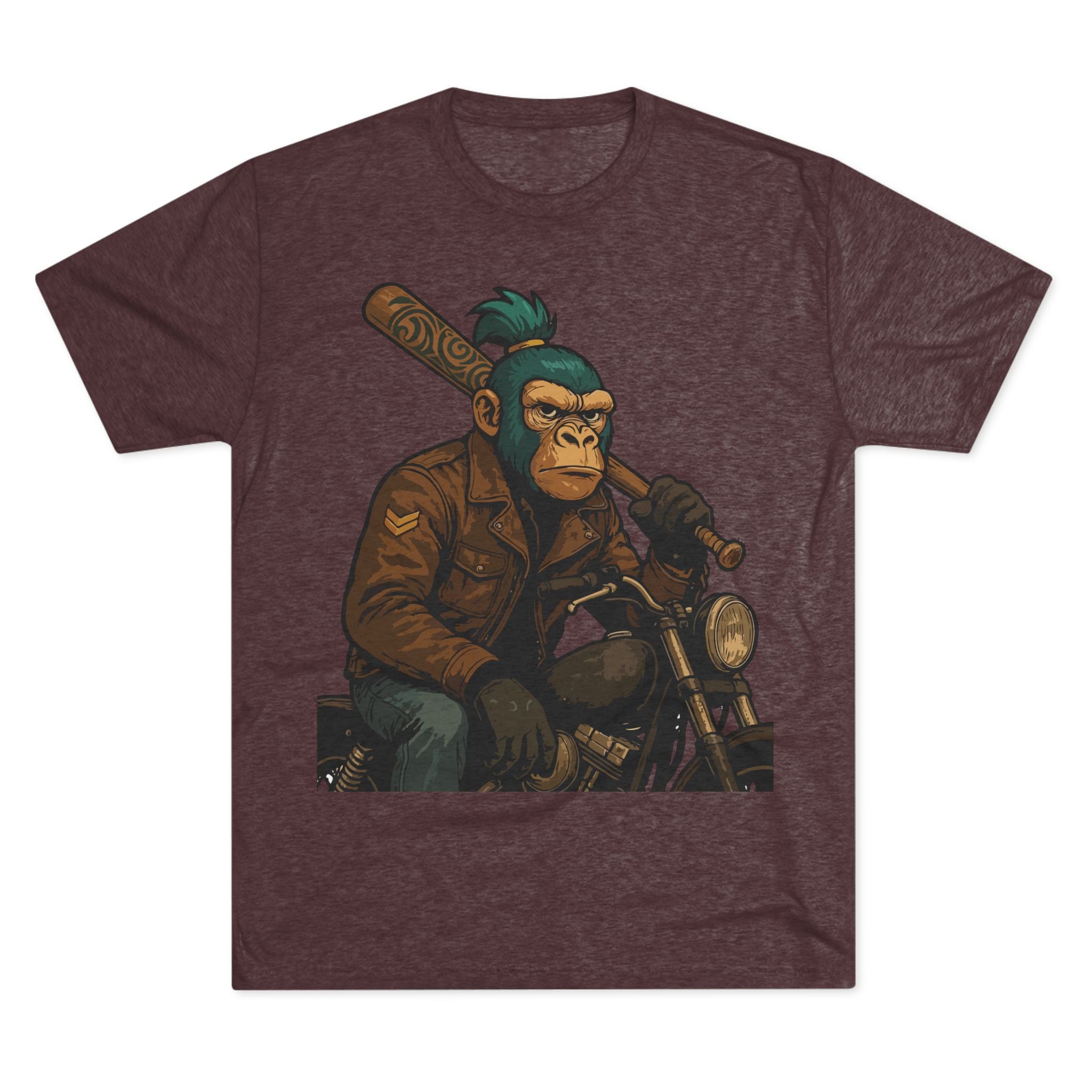 Biker Monkey Graphic Tee — Cool Motorcycle Ape Design