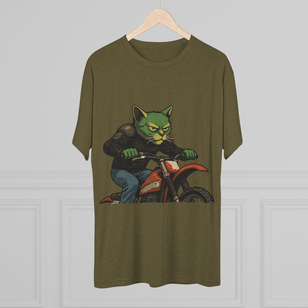 Cat Biker T‑Shirt — Retro Motorcycle Cat Graphic Tee