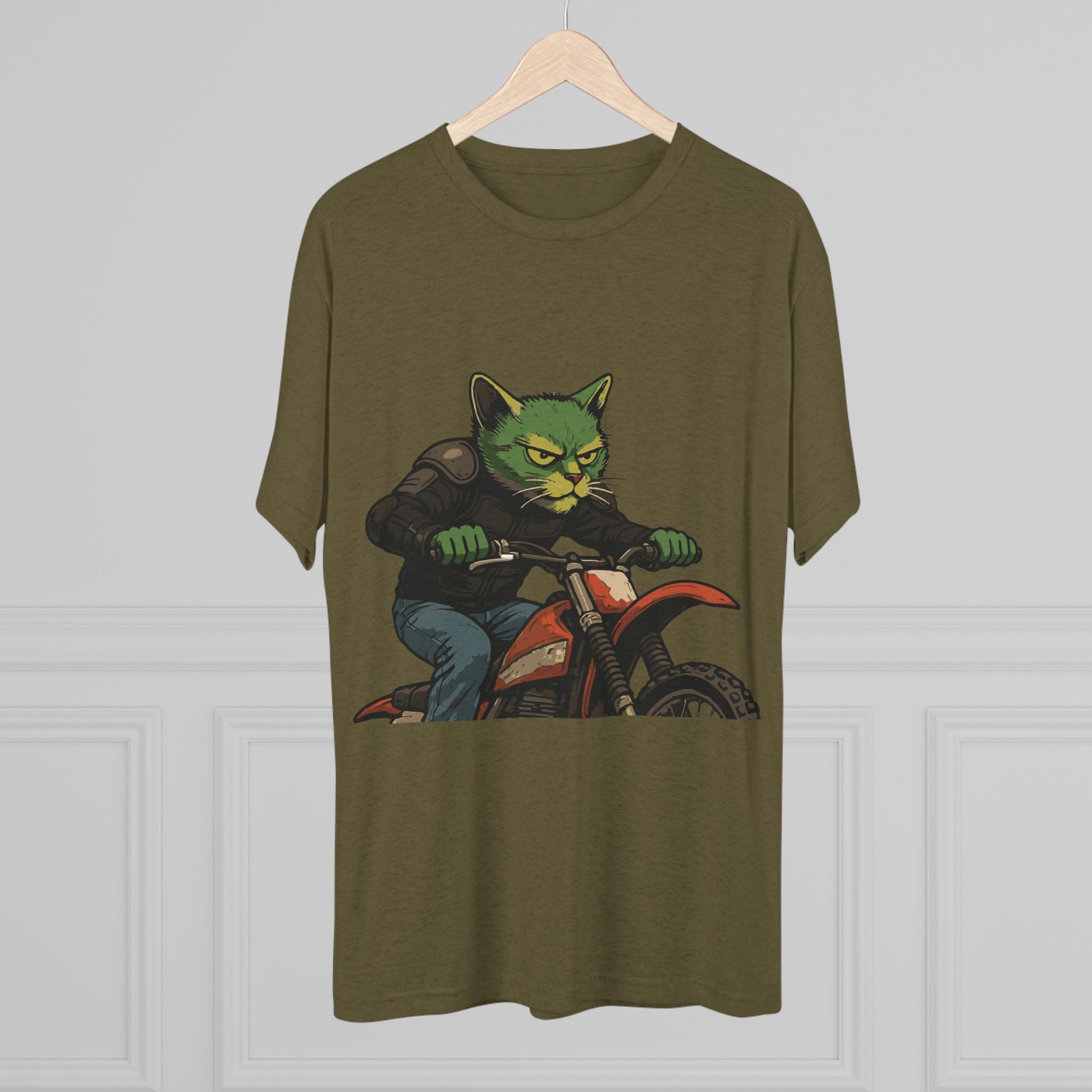 Cat Biker T‑Shirt — Retro Motorcycle Cat Graphic Tee