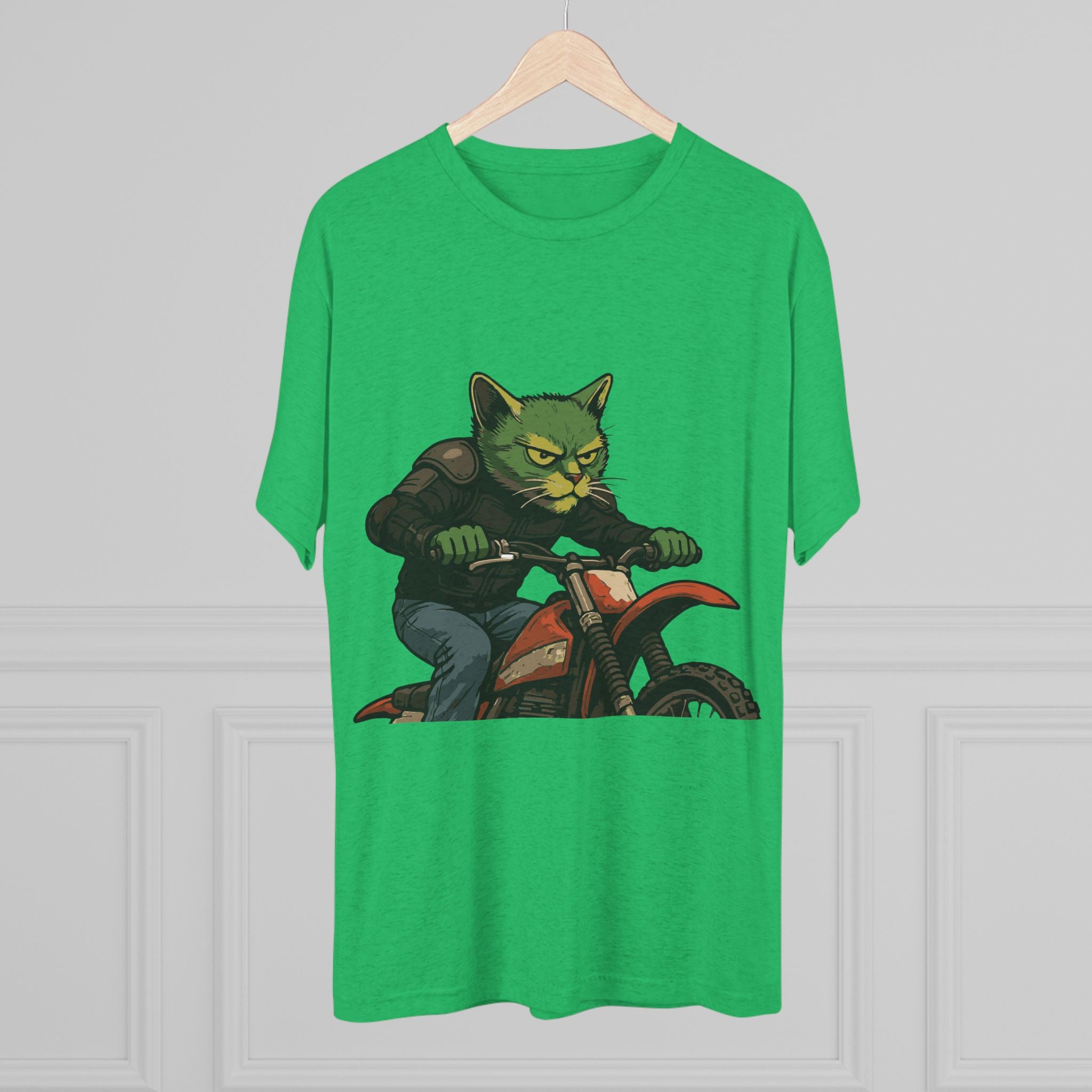 Cat Biker T‑Shirt — Retro Motorcycle Cat Graphic Tee