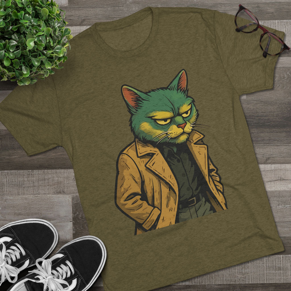 Grumpy Detective Cat Tee — Retro Noir Cat Graphic Shirt