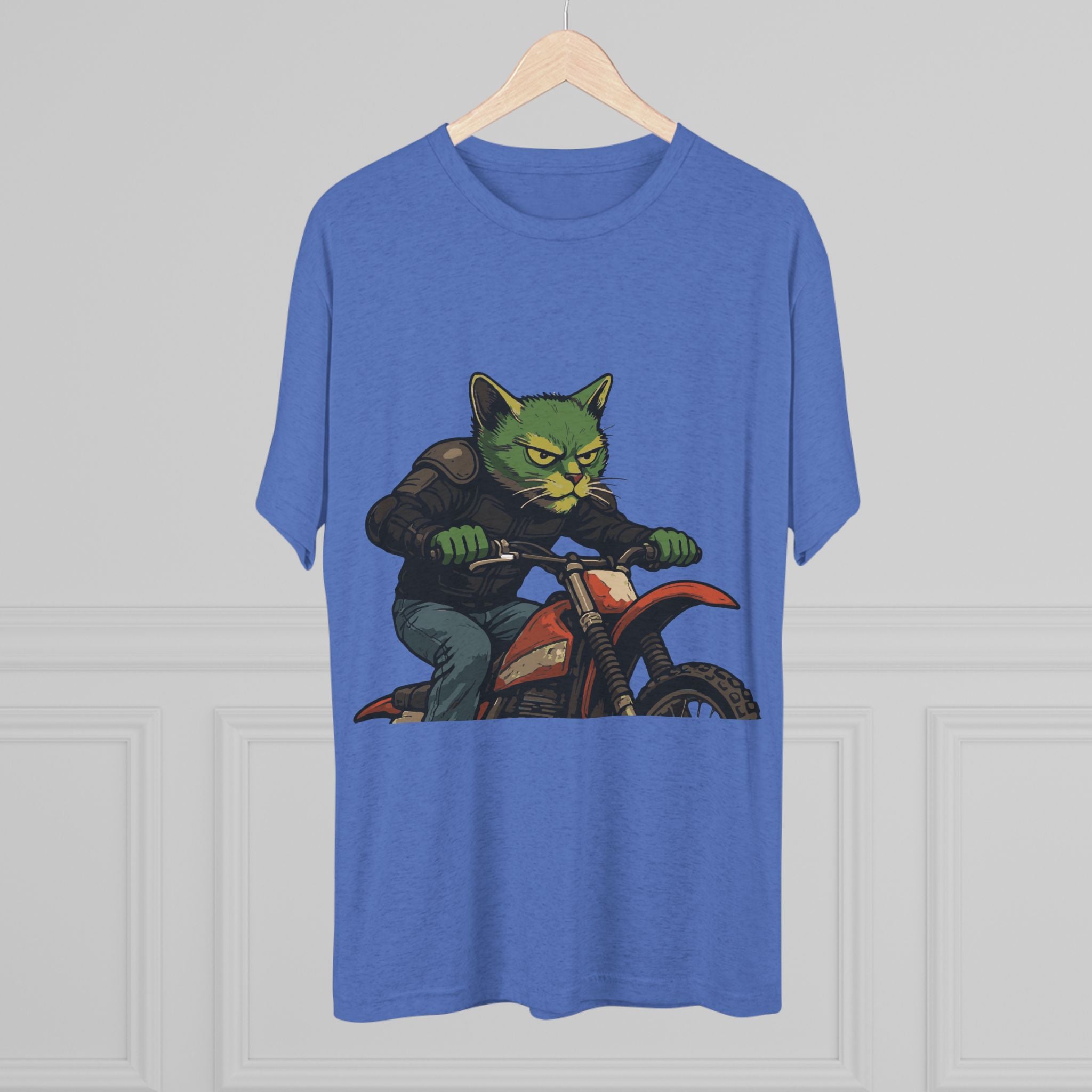 Cat Biker T‑Shirt — Retro Motorcycle Cat Graphic Tee