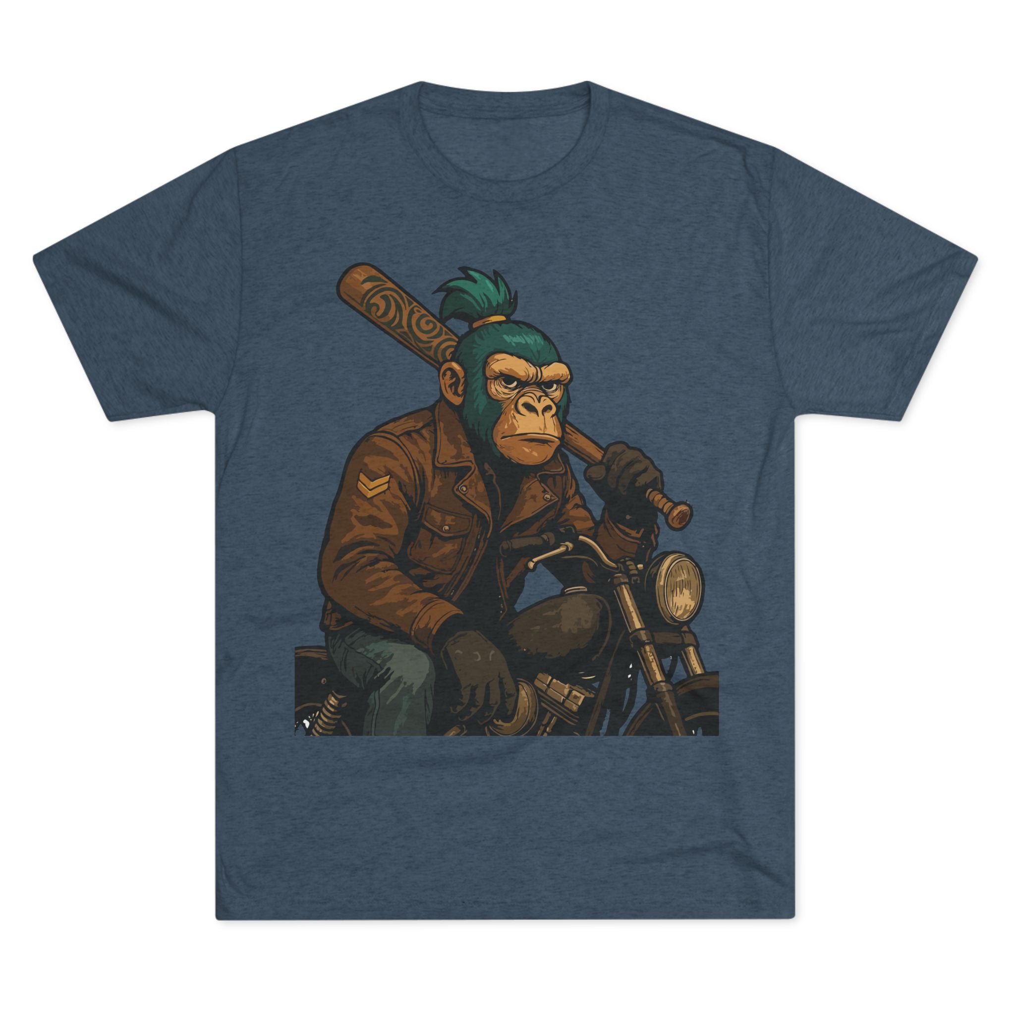 Biker Monkey Graphic Tee — Cool Motorcycle Ape Design