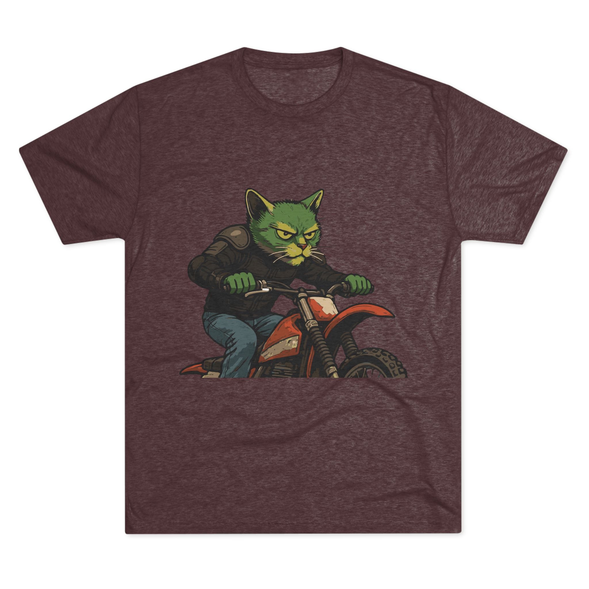 Cat Biker T‑Shirt — Retro Motorcycle Cat Graphic Tee