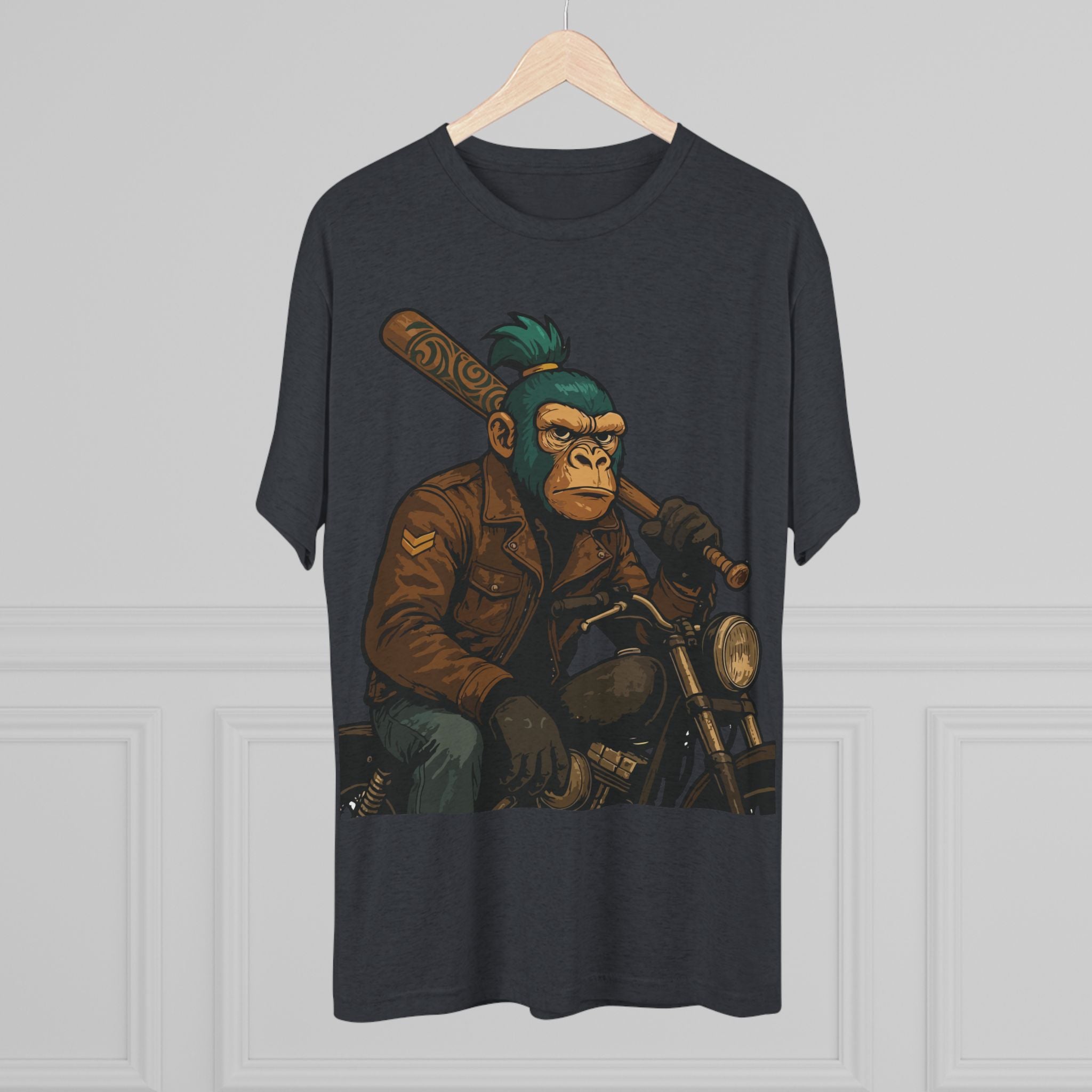 Biker Monkey Graphic Tee — Cool Motorcycle Ape Design