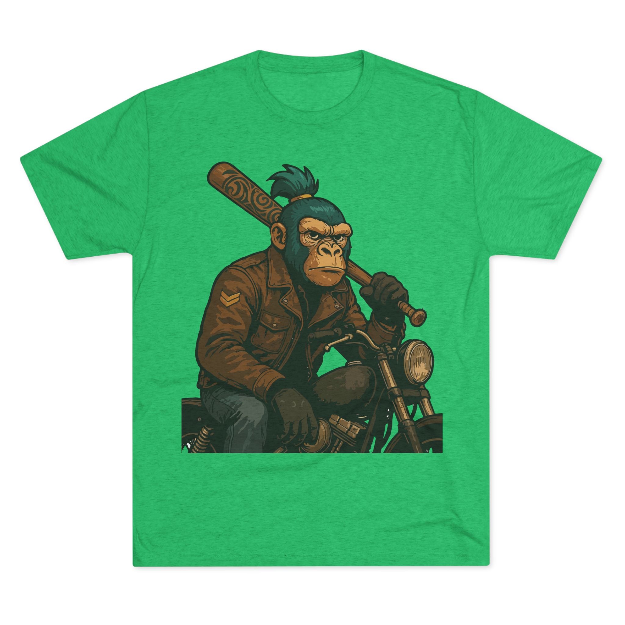 Biker Monkey Graphic Tee — Cool Motorcycle Ape Design